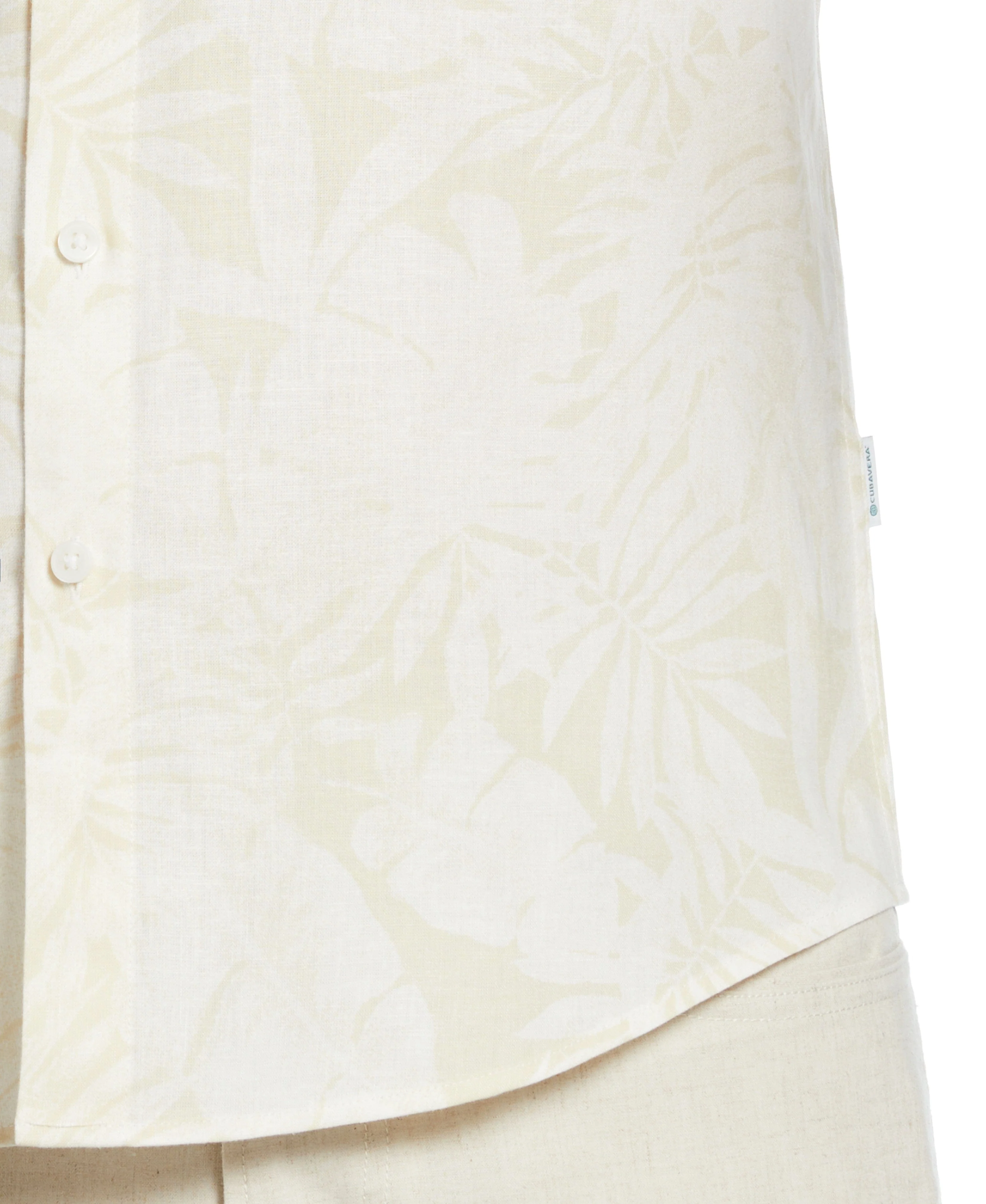 Linen Blend Tonal Multi Leaf Print Shirt - Image 3