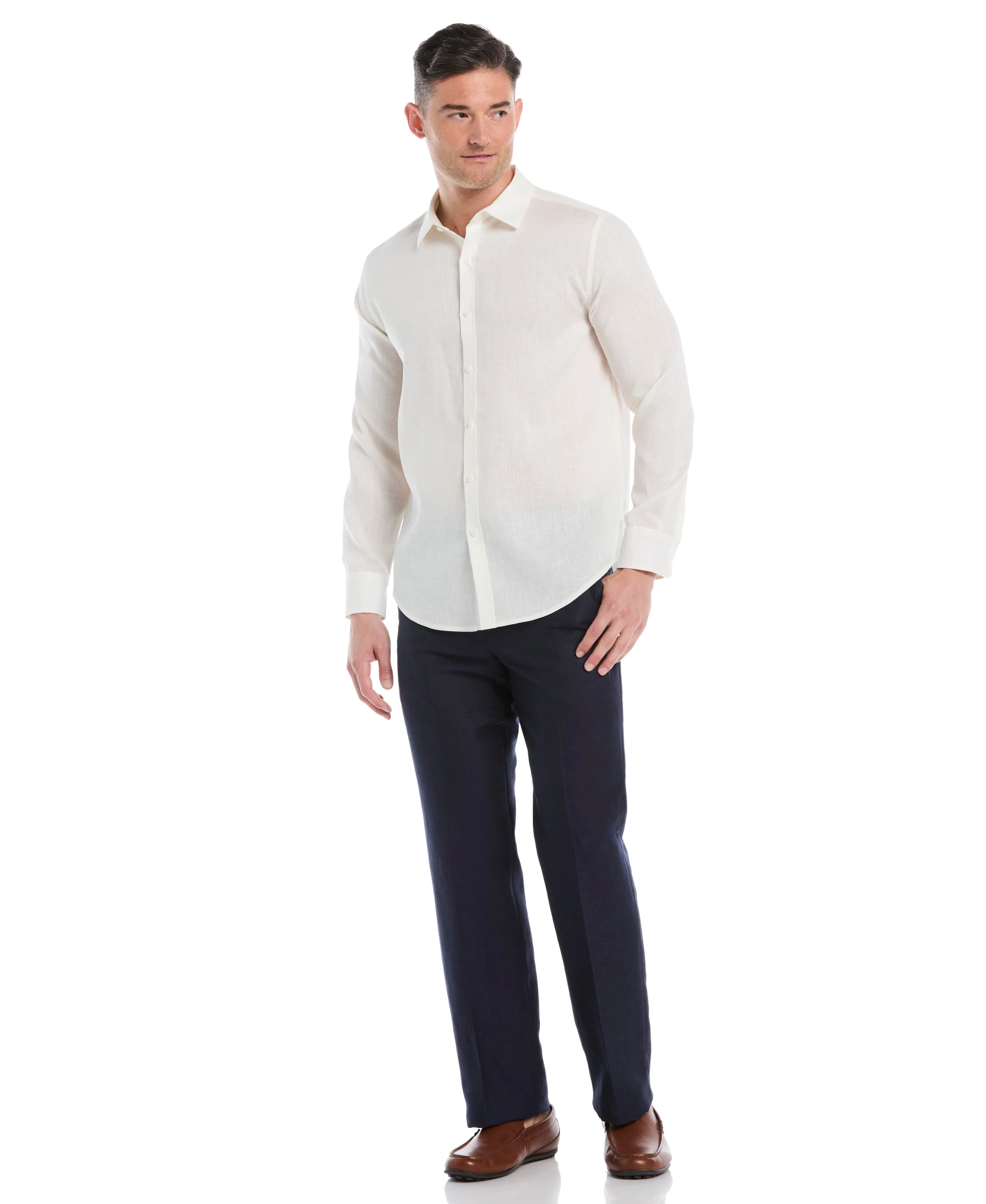 Travelselect™ Linen-Blend Long Sleeve Shirt - Image 17
