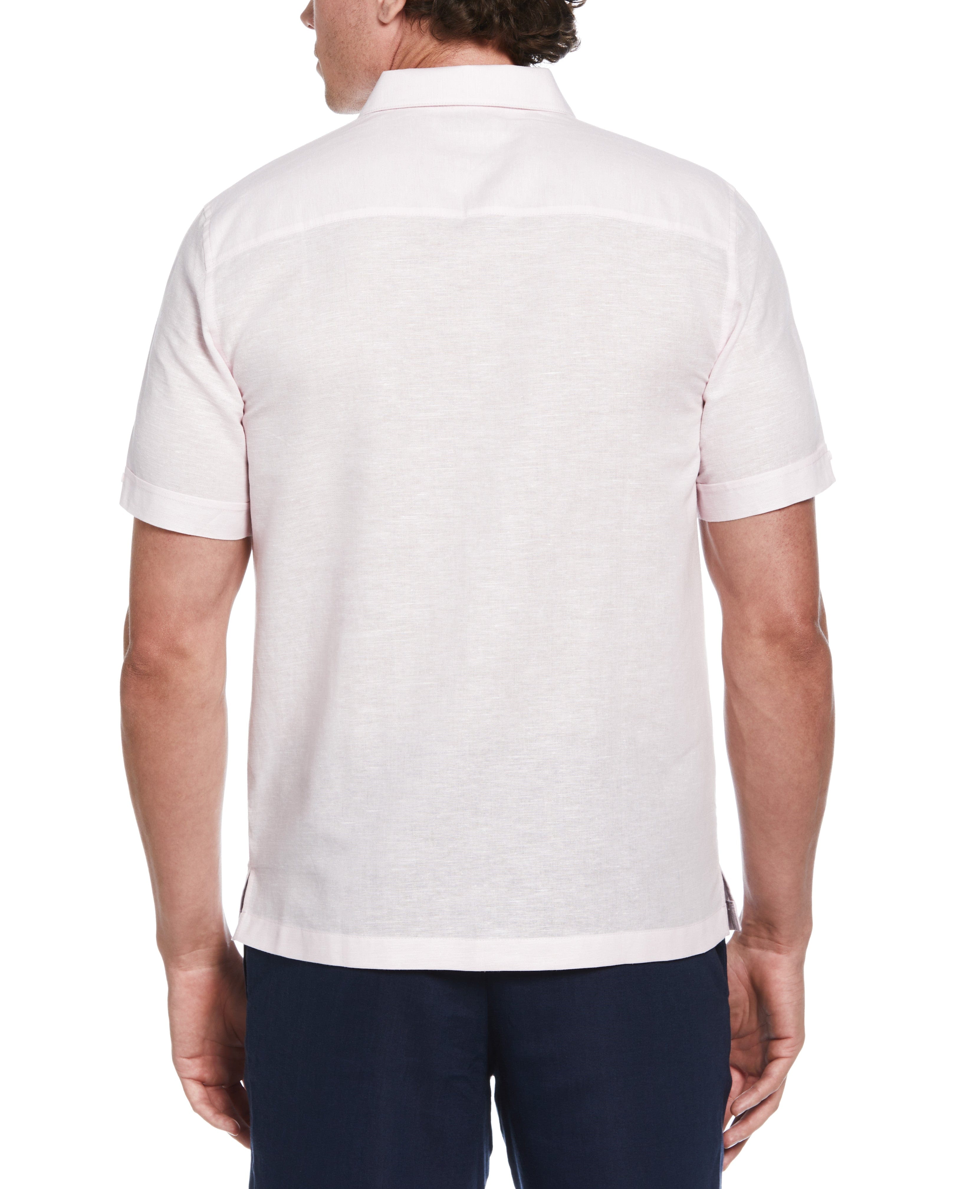 Linen Blend Tri-Color Panel Shirt - Image 3