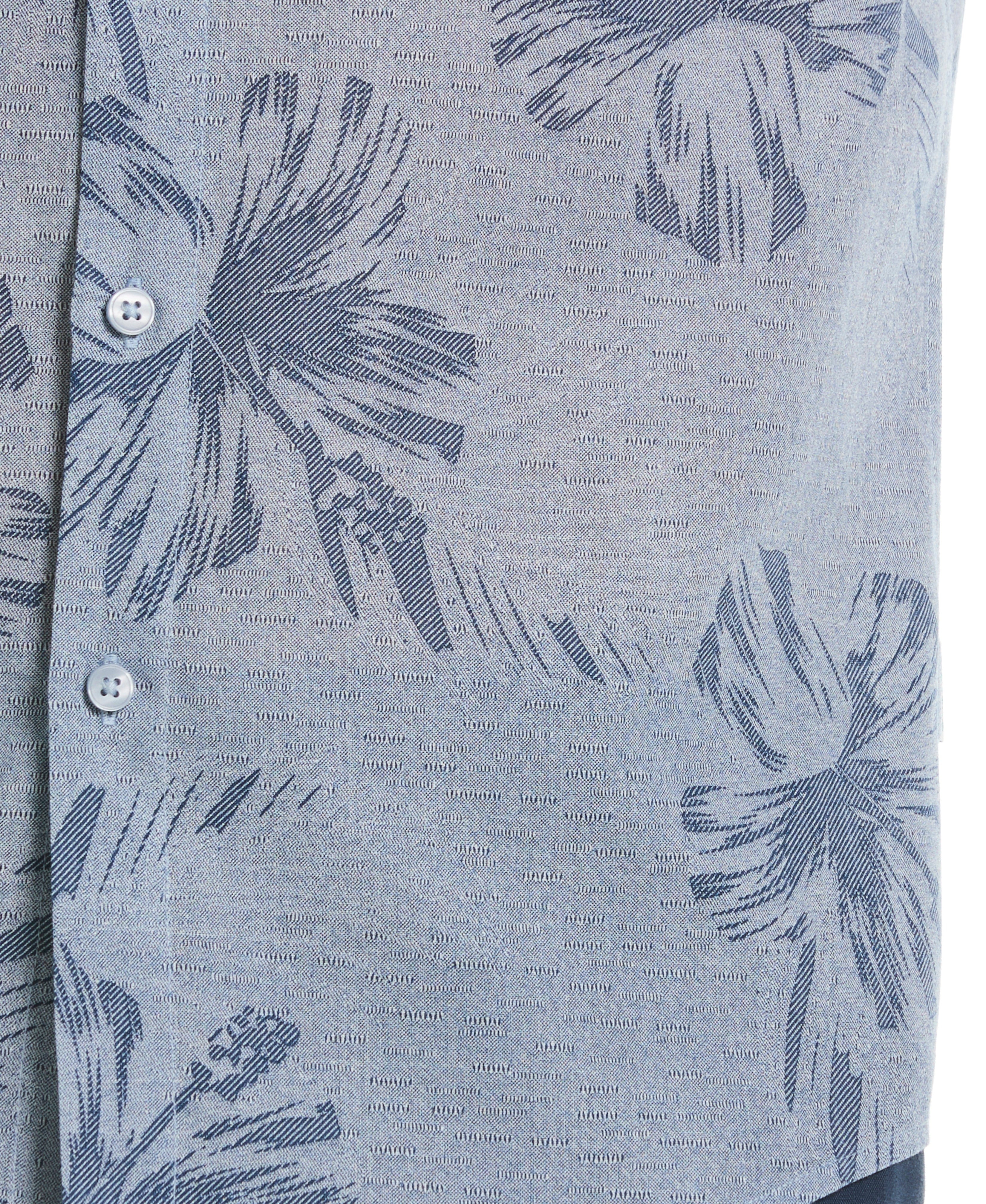 Linen Blend Tropical Tonal Print Shirt - Image 3