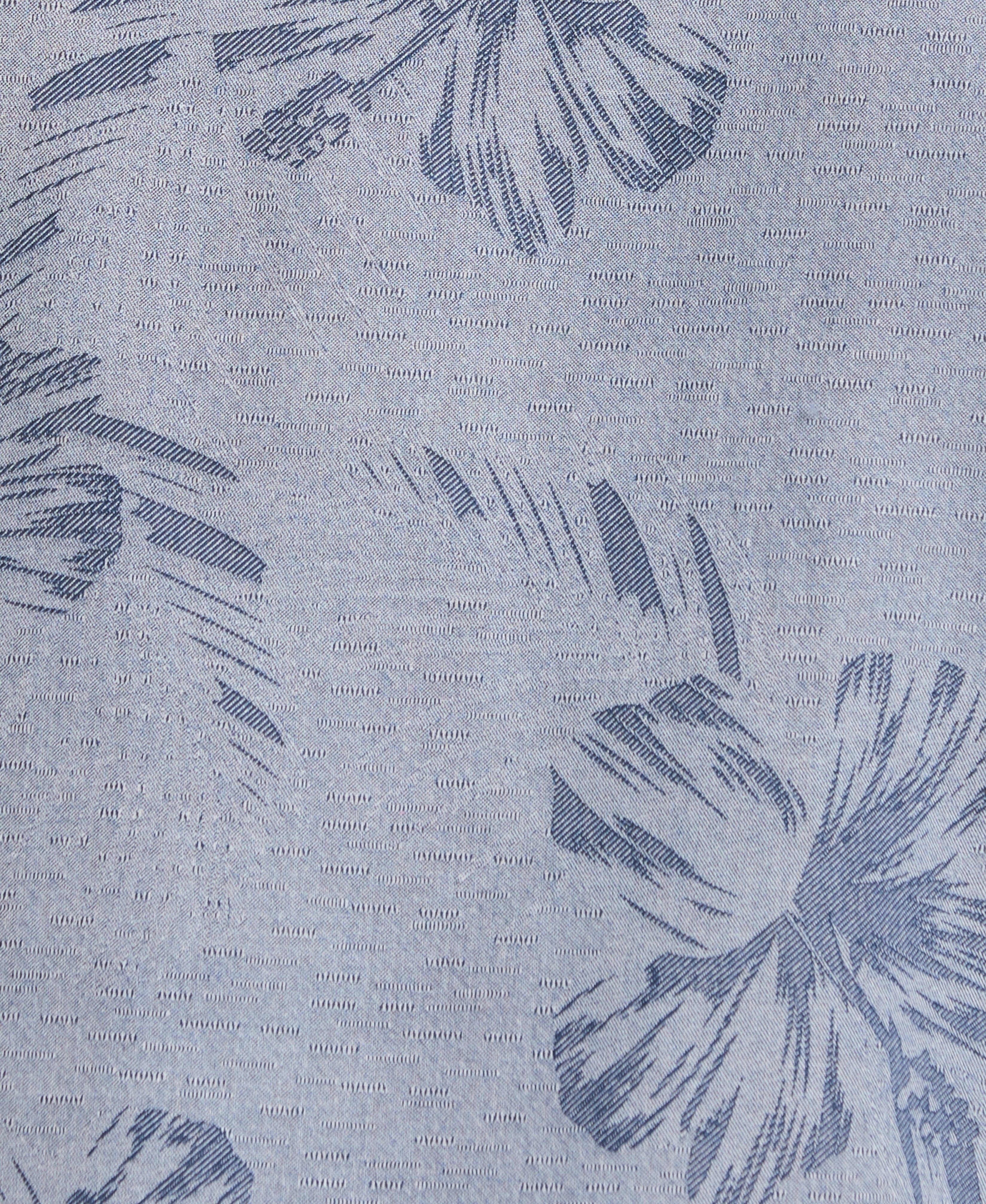 Linen Blend Tropical Tonal Print Shirt - Image 5