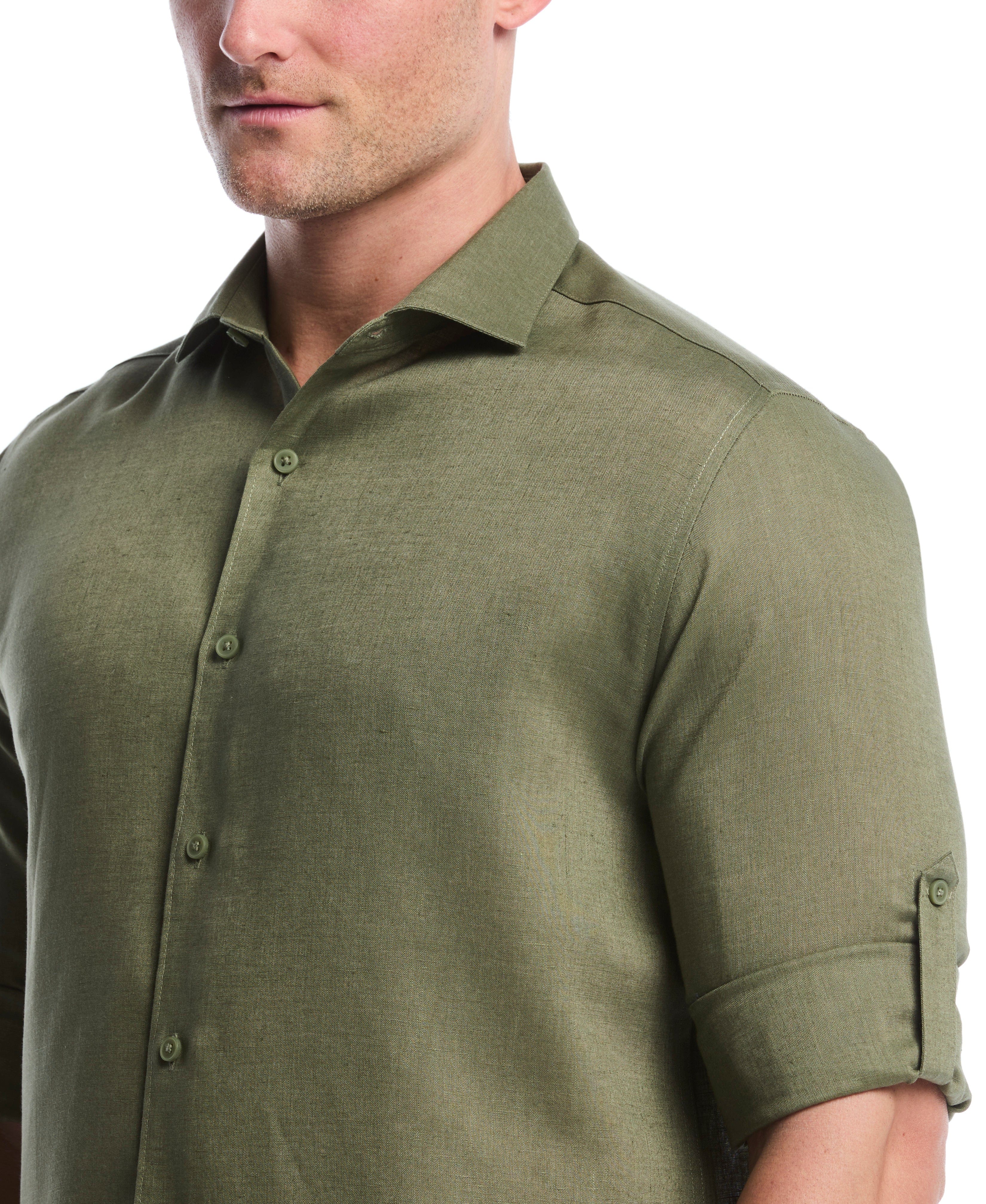 Travelselect™ Linen-Blend Rolled Sleeve Shirt - Image 14