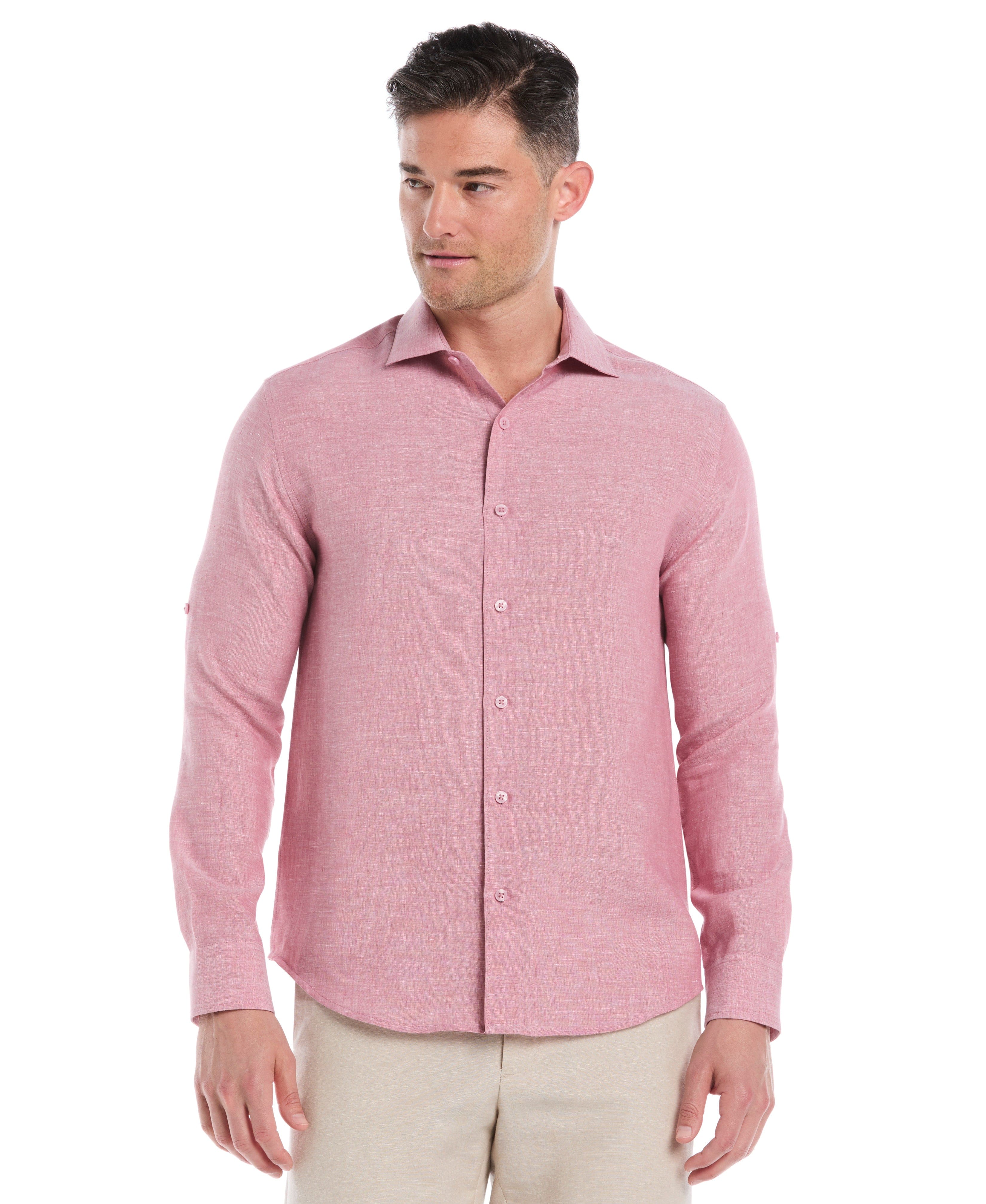 Travelselect™ Linen-Blend Rolled Sleeve Shirt - Image 16
