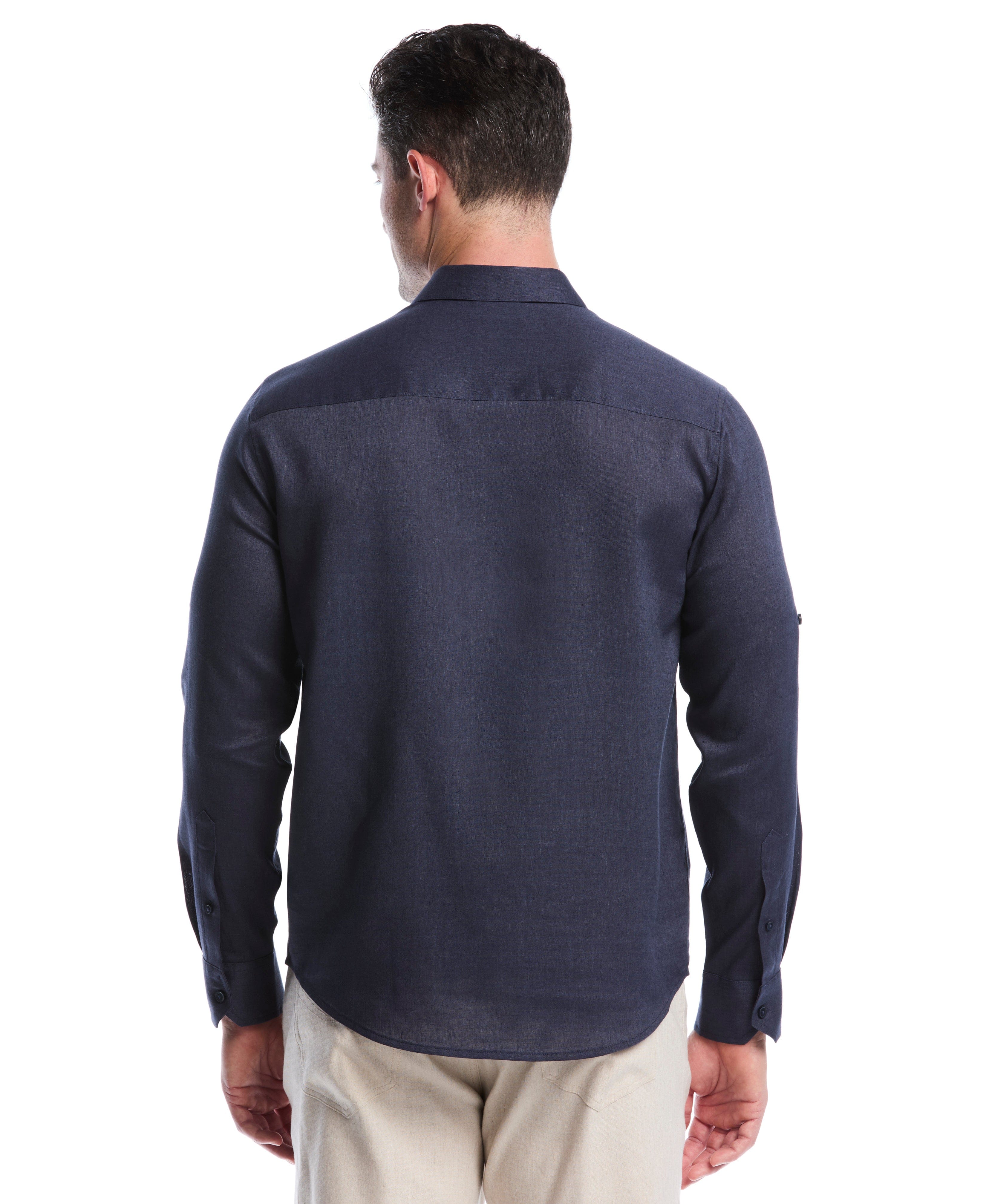 Travelselect™ Linen-Blend Rolled Sleeve Shirt - Image 24