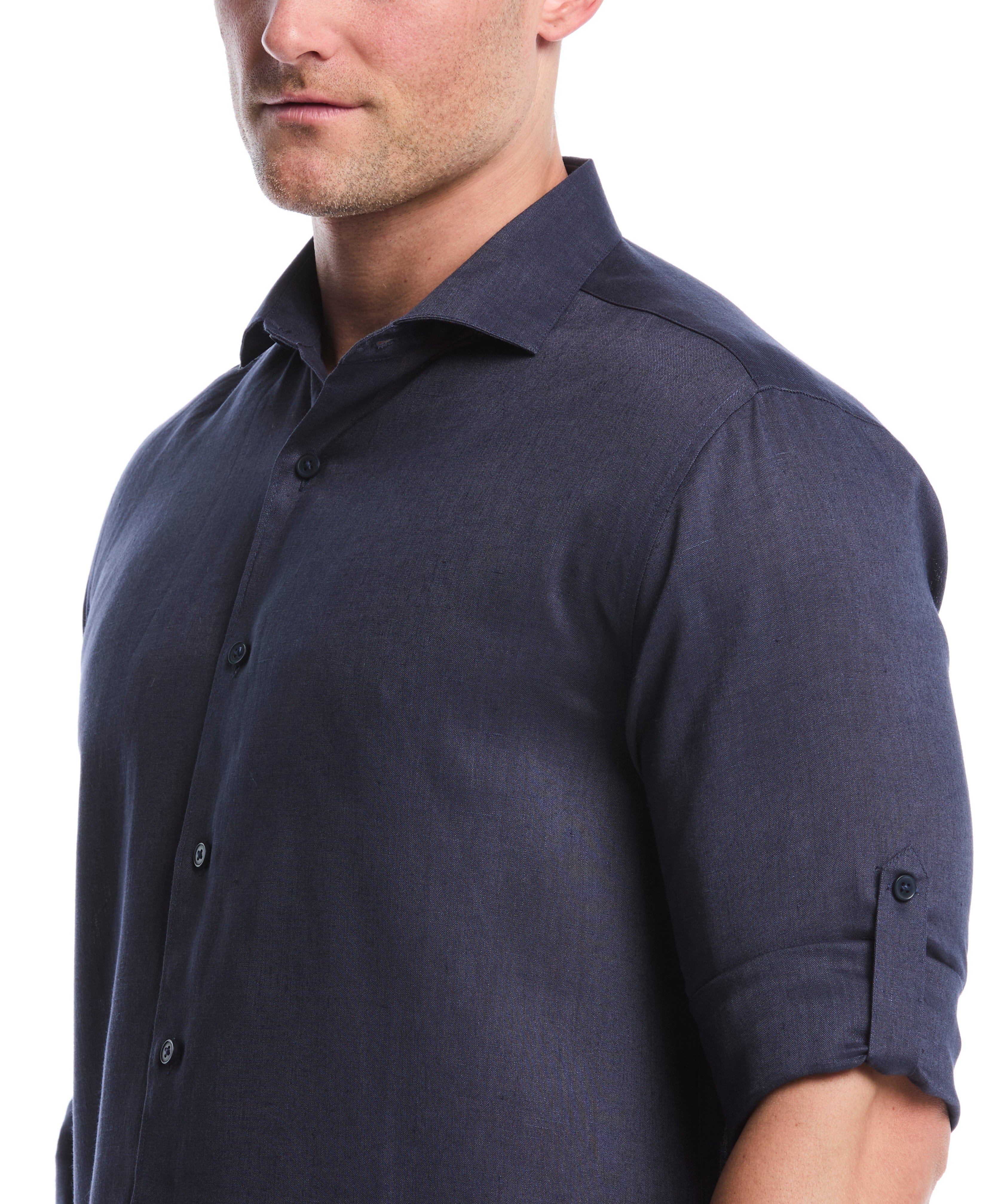 Travelselect™ Linen-Blend Rolled Sleeve Shirt - Image 27