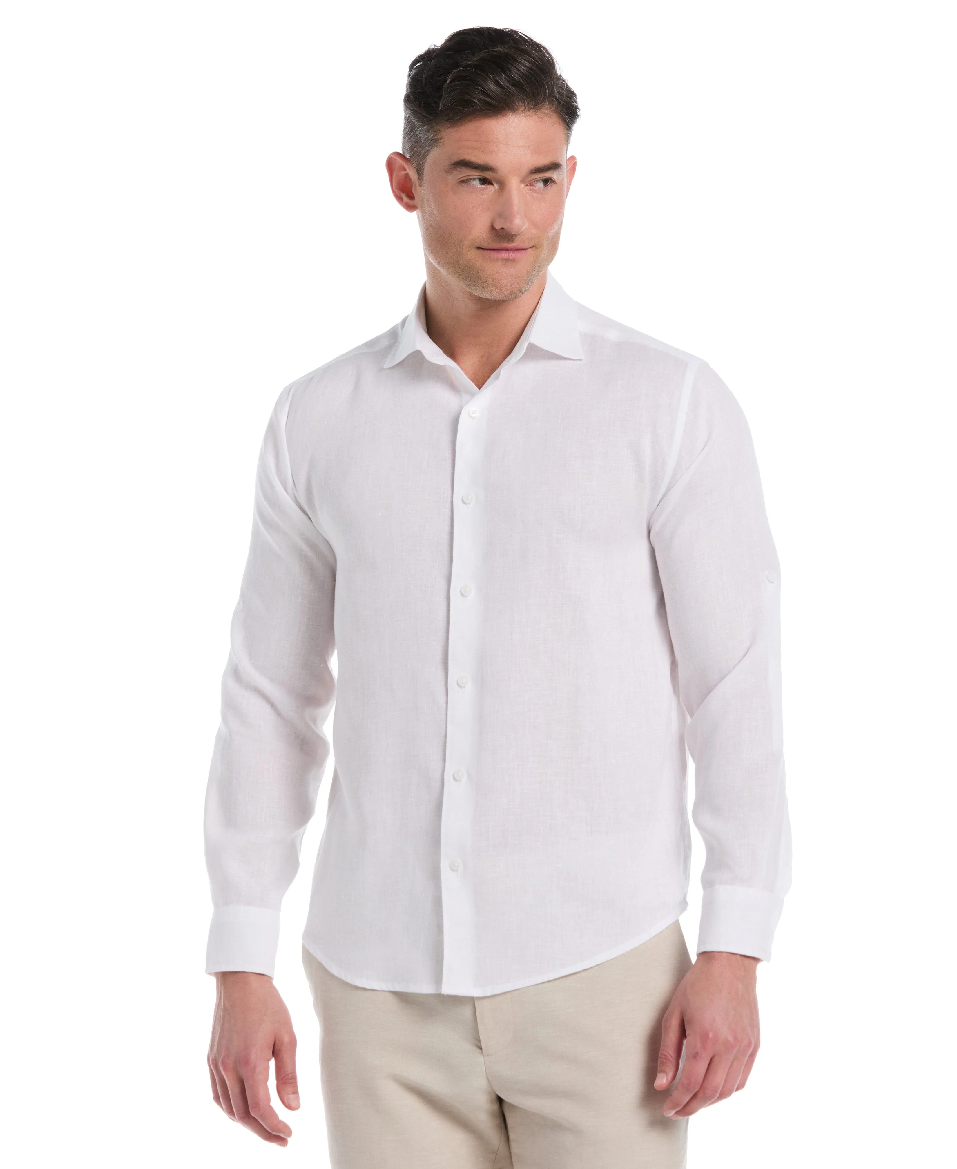 Travelselect™ Linen-Blend Rolled Sleeve Shirt - Image 30
