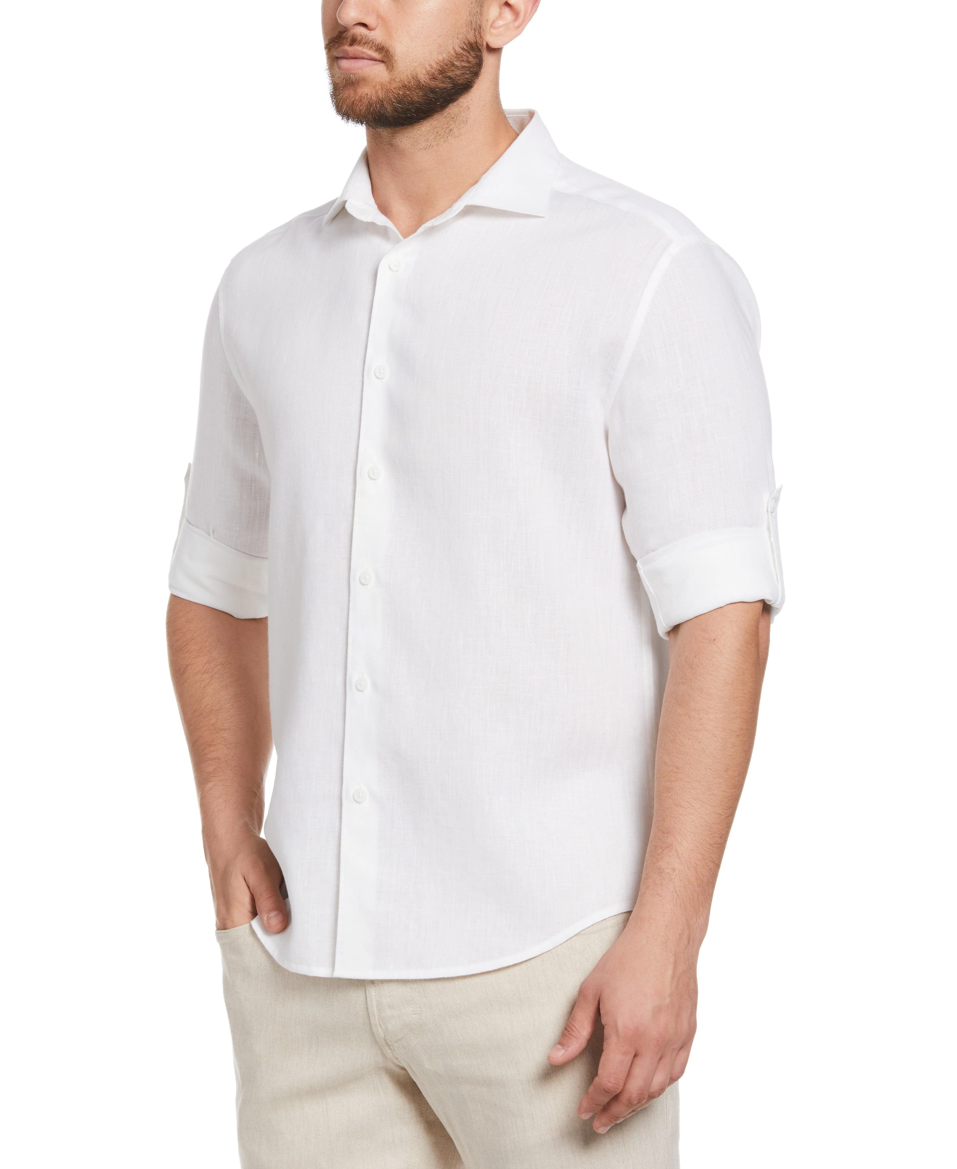 Travelselect™ Linen-Blend Rolled Sleeve Shirt - Image 33