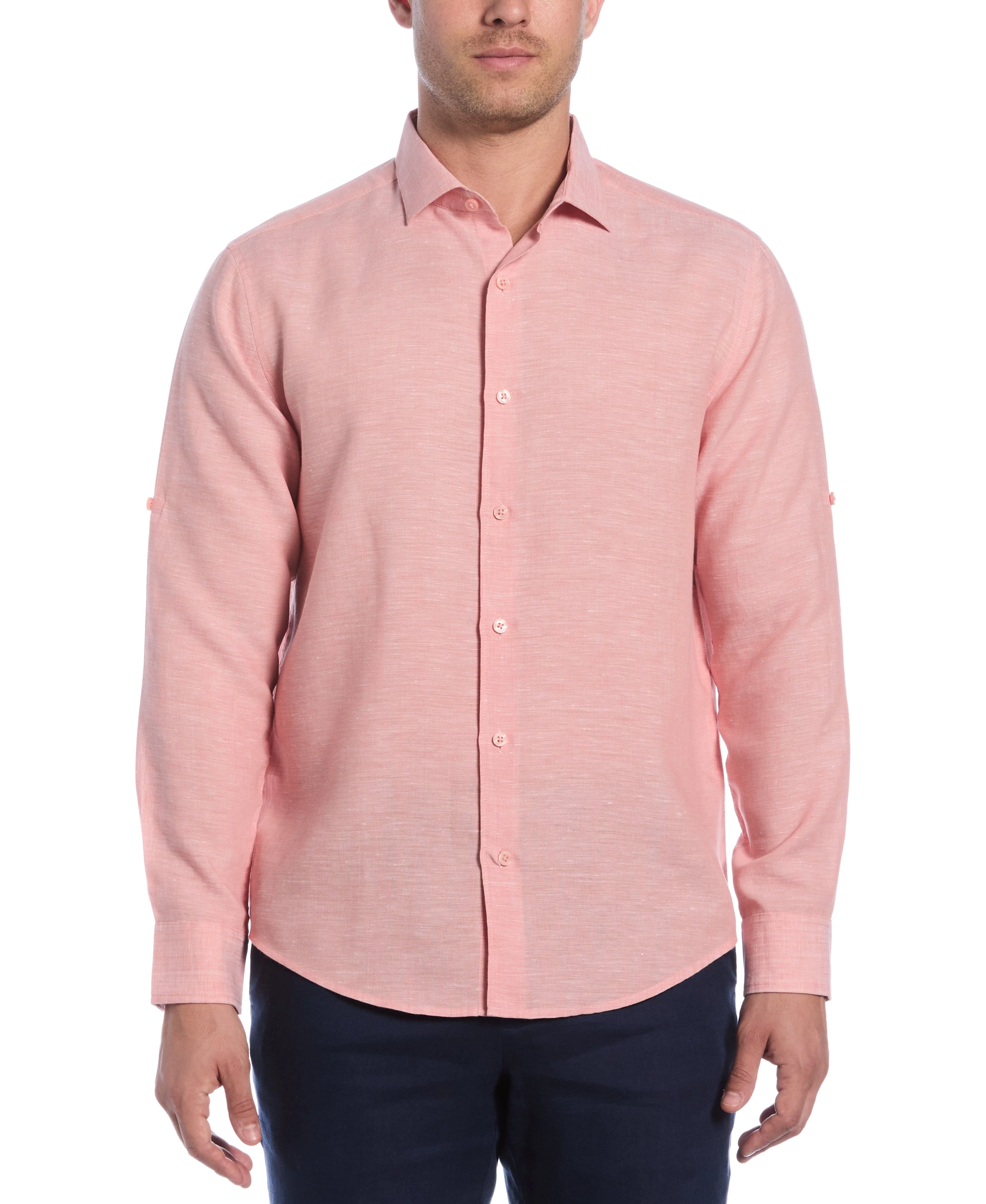 Travelselect™ Linen-Blend Rolled Sleeve Shirt - Image 54