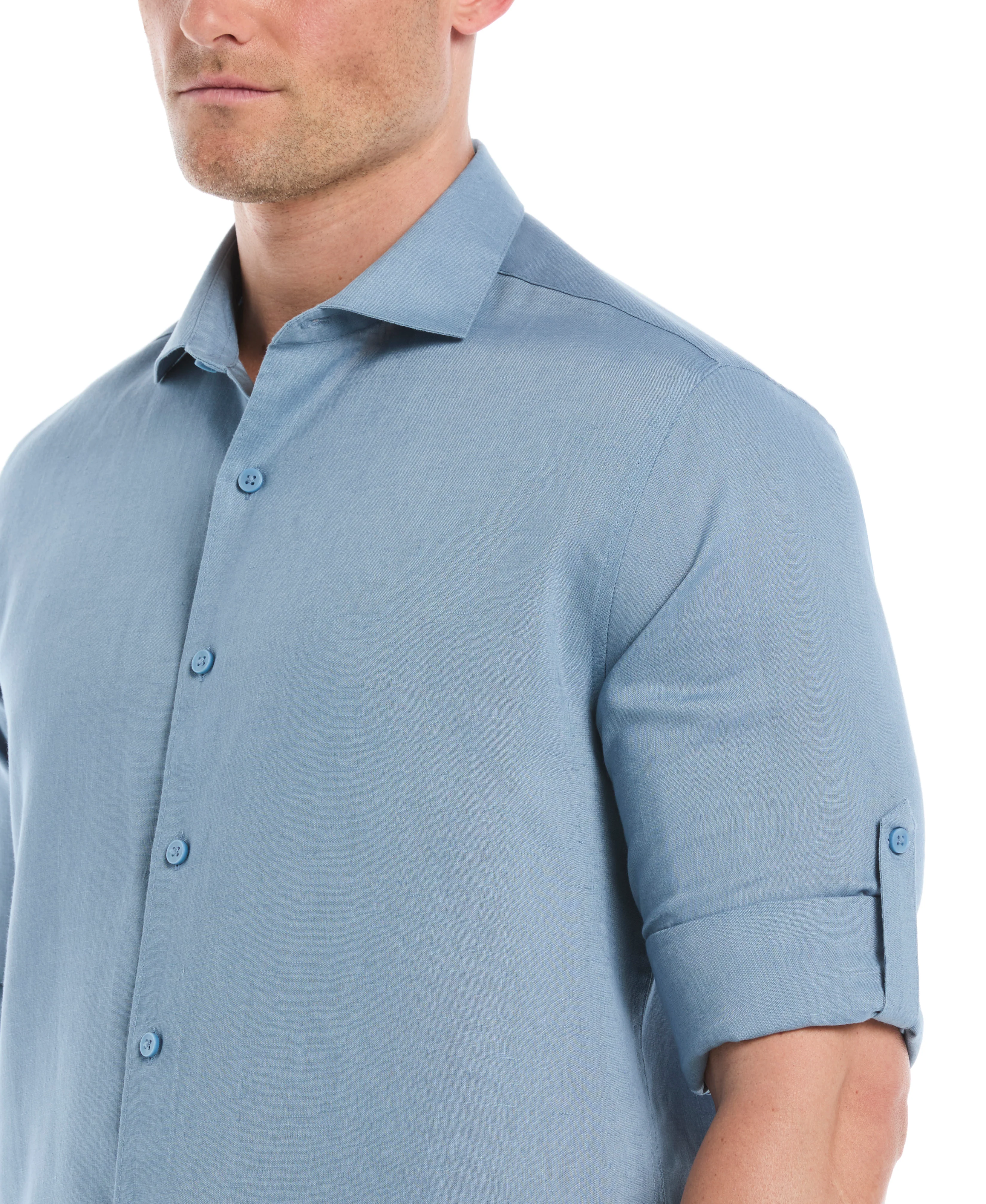 Travelselect™ Linen-Blend Rolled Sleeve Shirt - Image 6