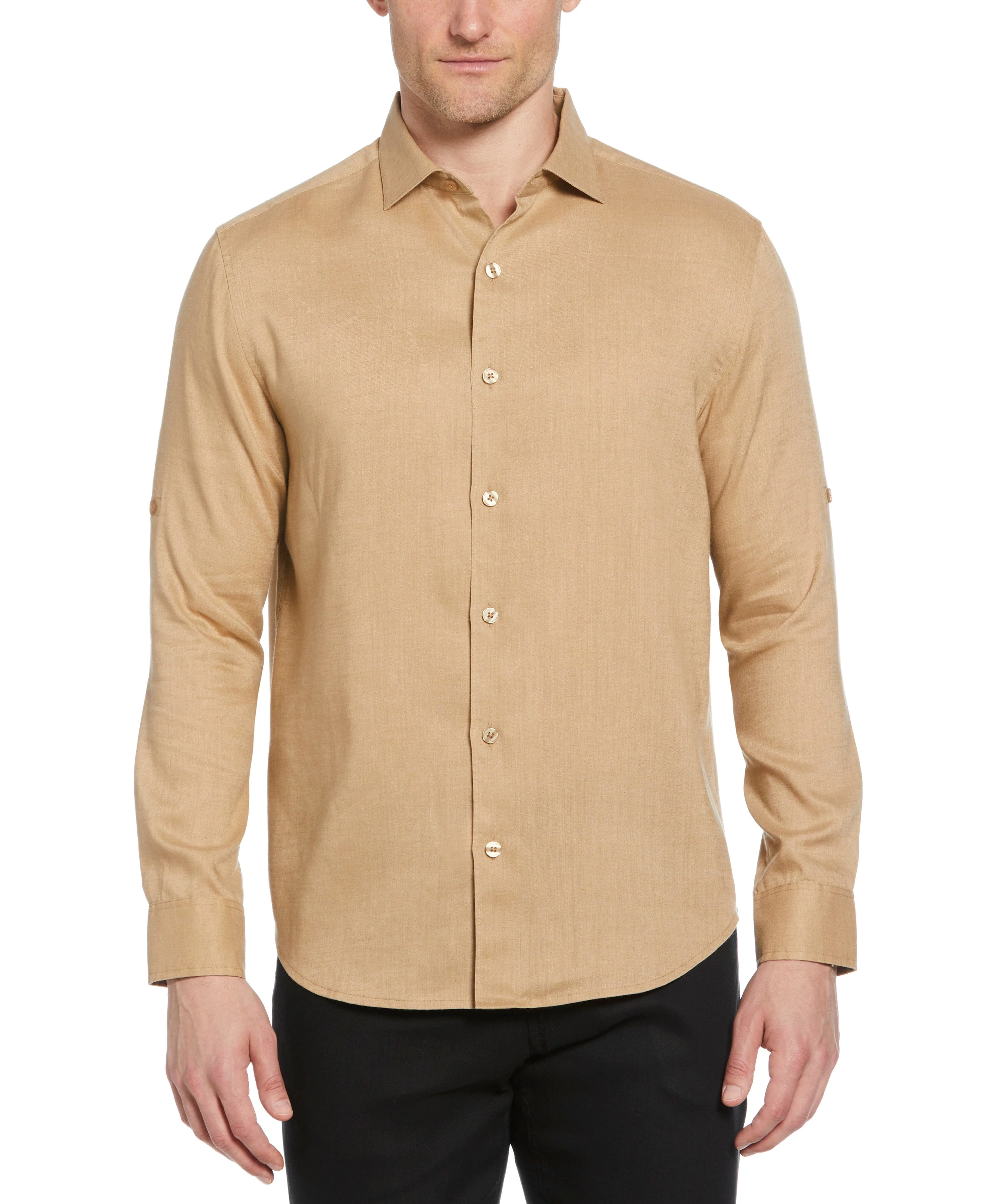 Travelselect™ Linen-Blend Rolled Sleeve Shirt - Image 61