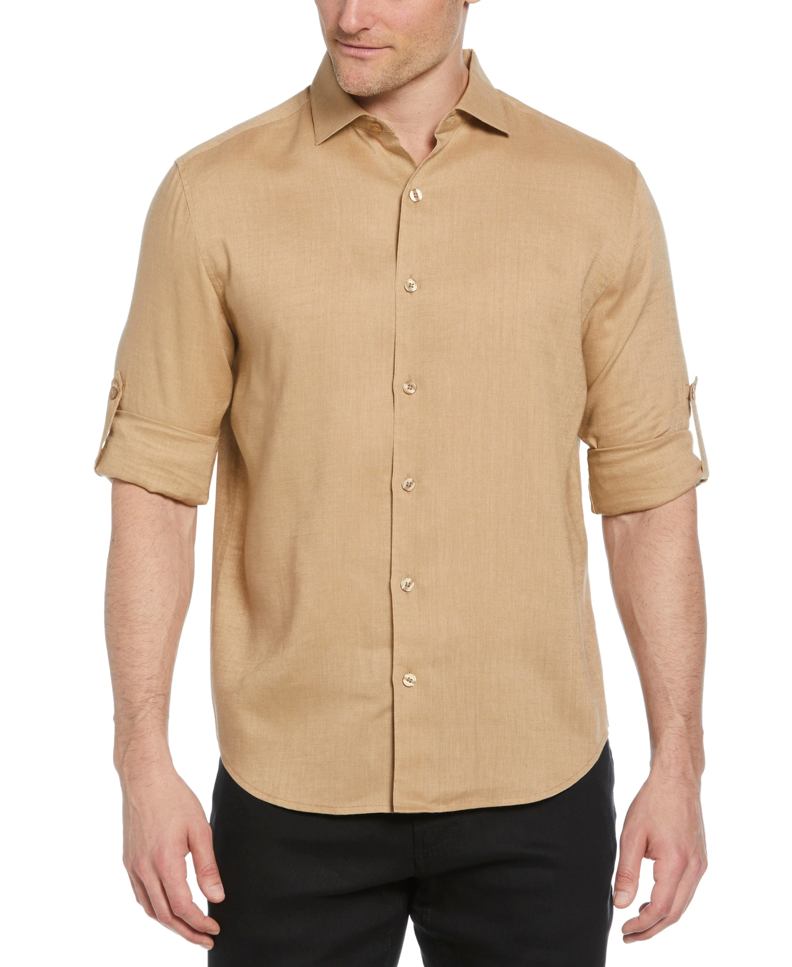 Travelselect™ Linen-Blend Rolled Sleeve Shirt - Image 64