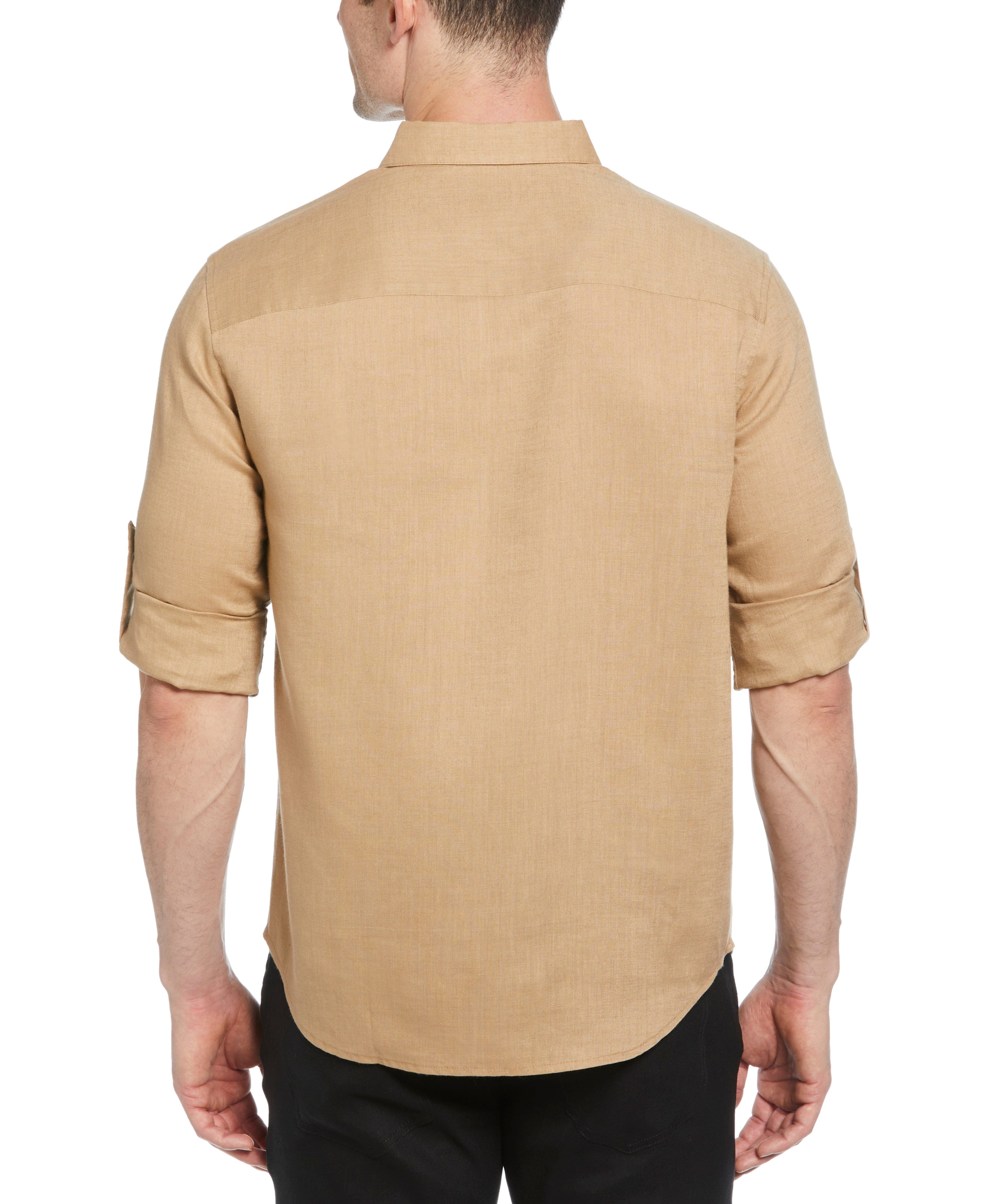Travelselect™ Linen-Blend Rolled Sleeve Shirt - Image 65