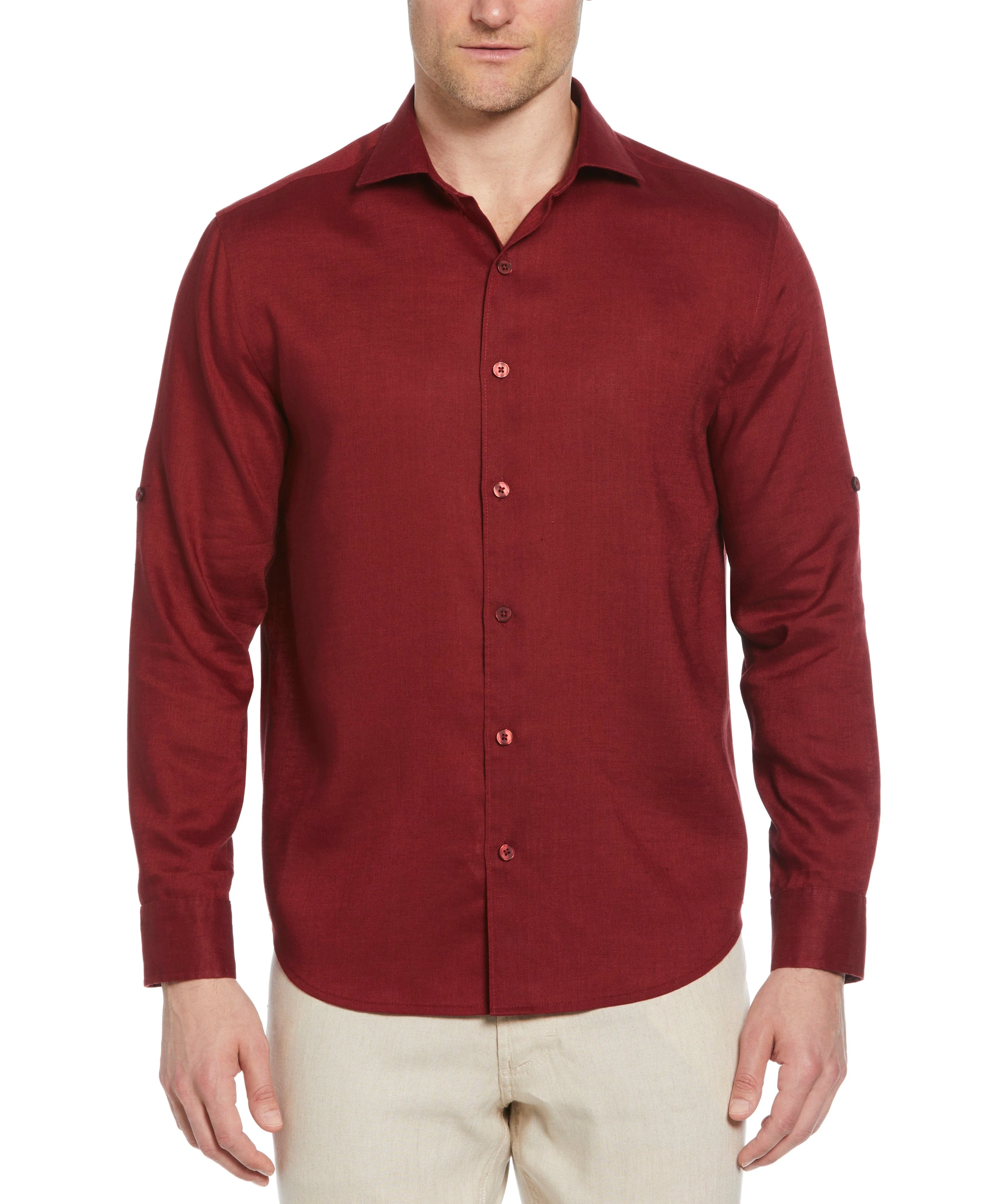Travelselect™ Linen-Blend Rolled Sleeve Shirt - Image 66