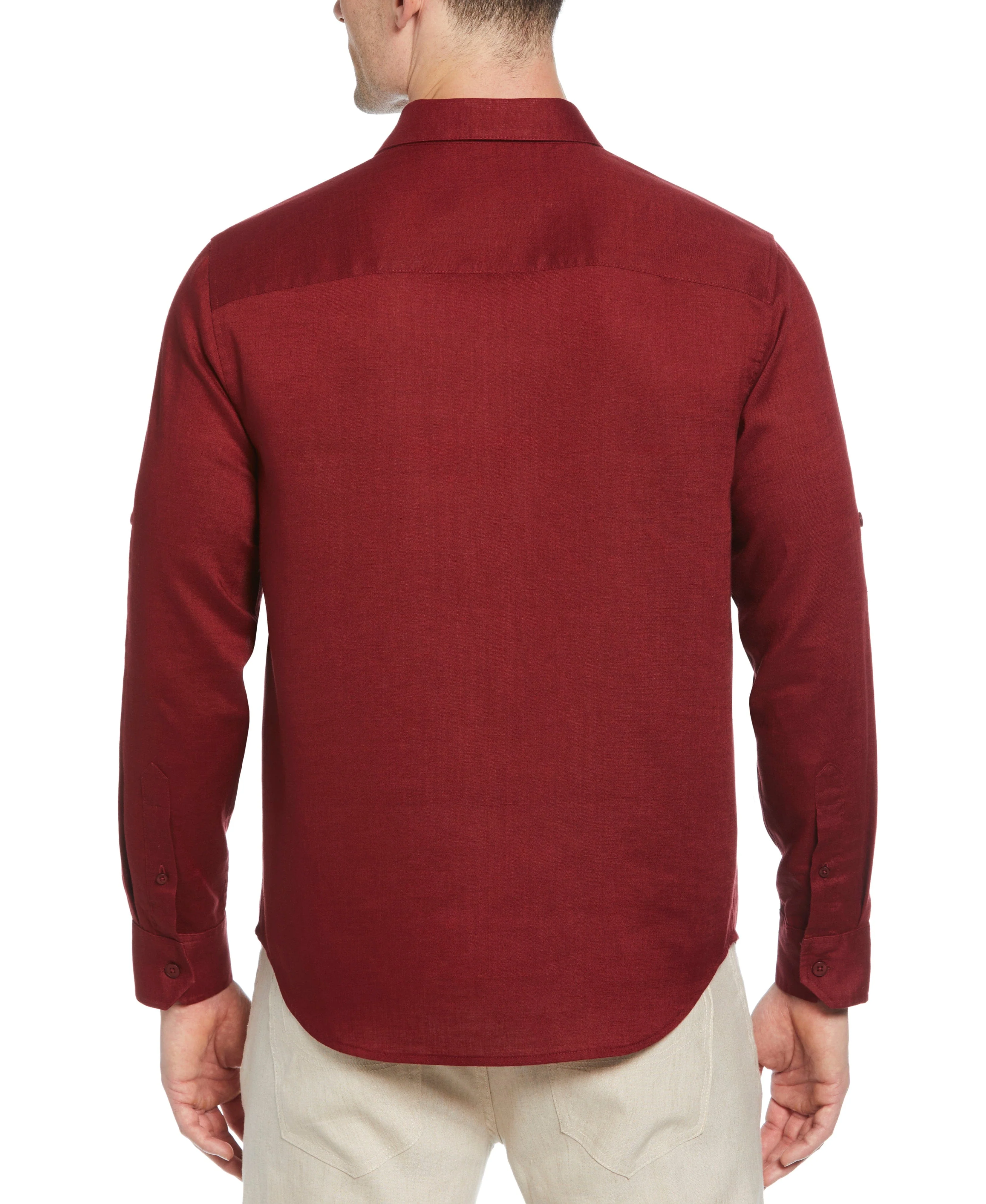 Travelselect™ Linen-Blend Rolled Sleeve Shirt - Image 67