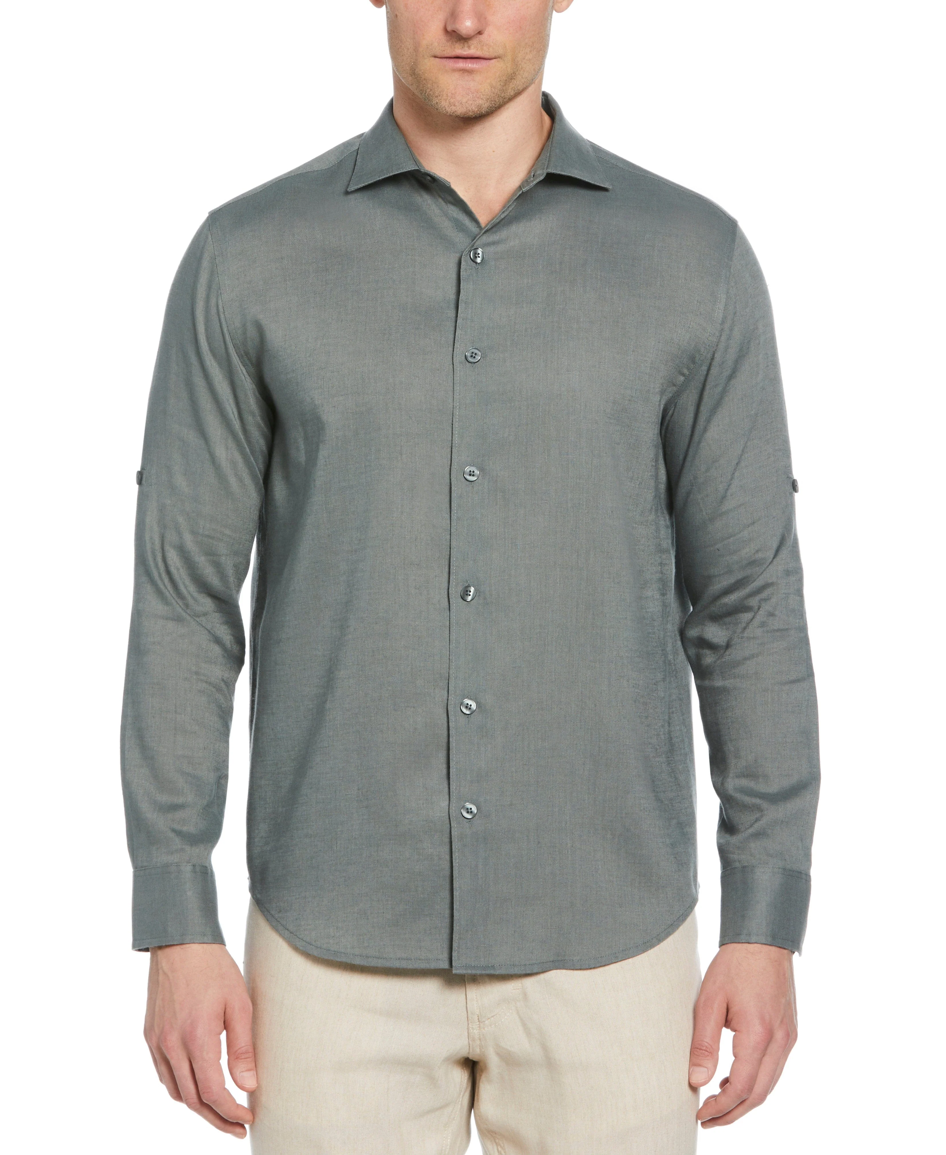 Travelselect™ Linen-Blend Rolled Sleeve Shirt - Image 72