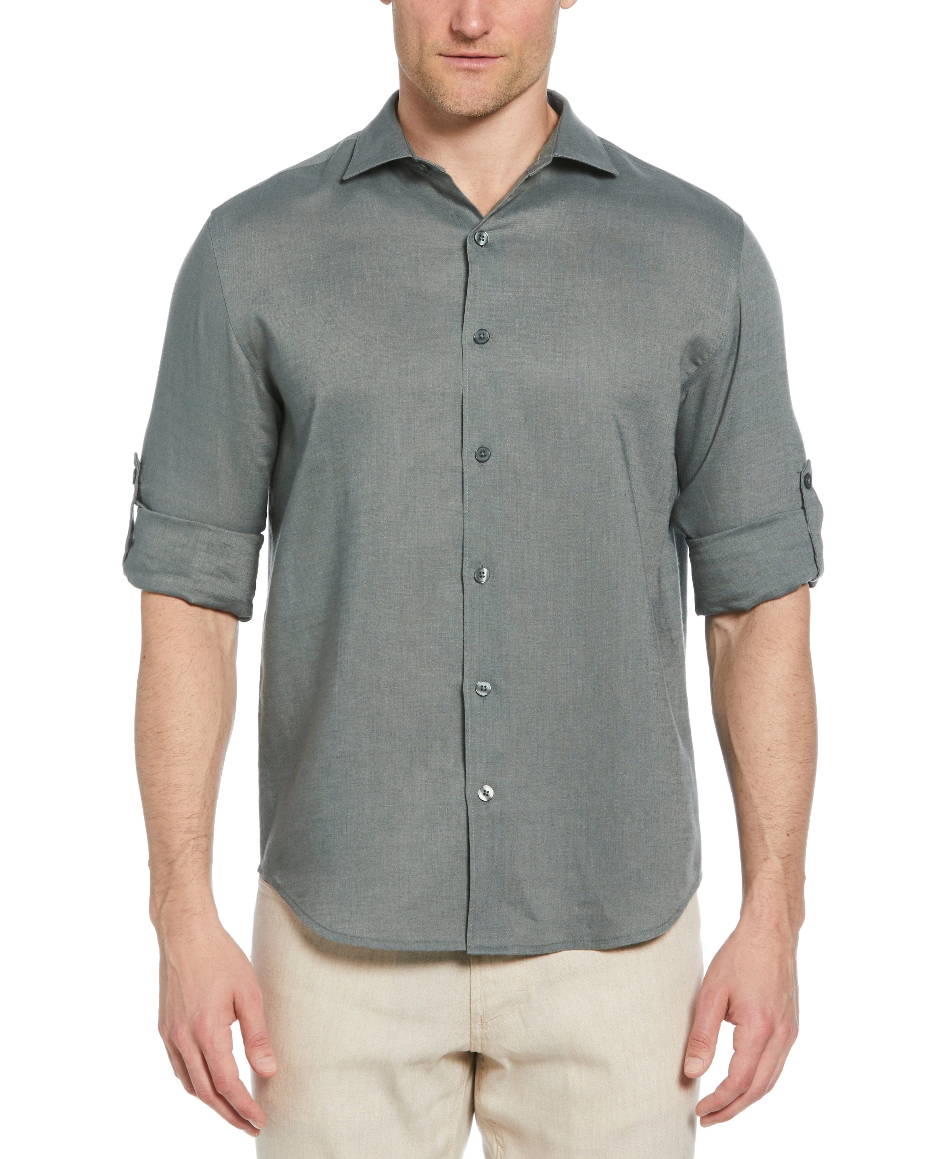 Travelselect™ Linen-Blend Rolled Sleeve Shirt - Image 75