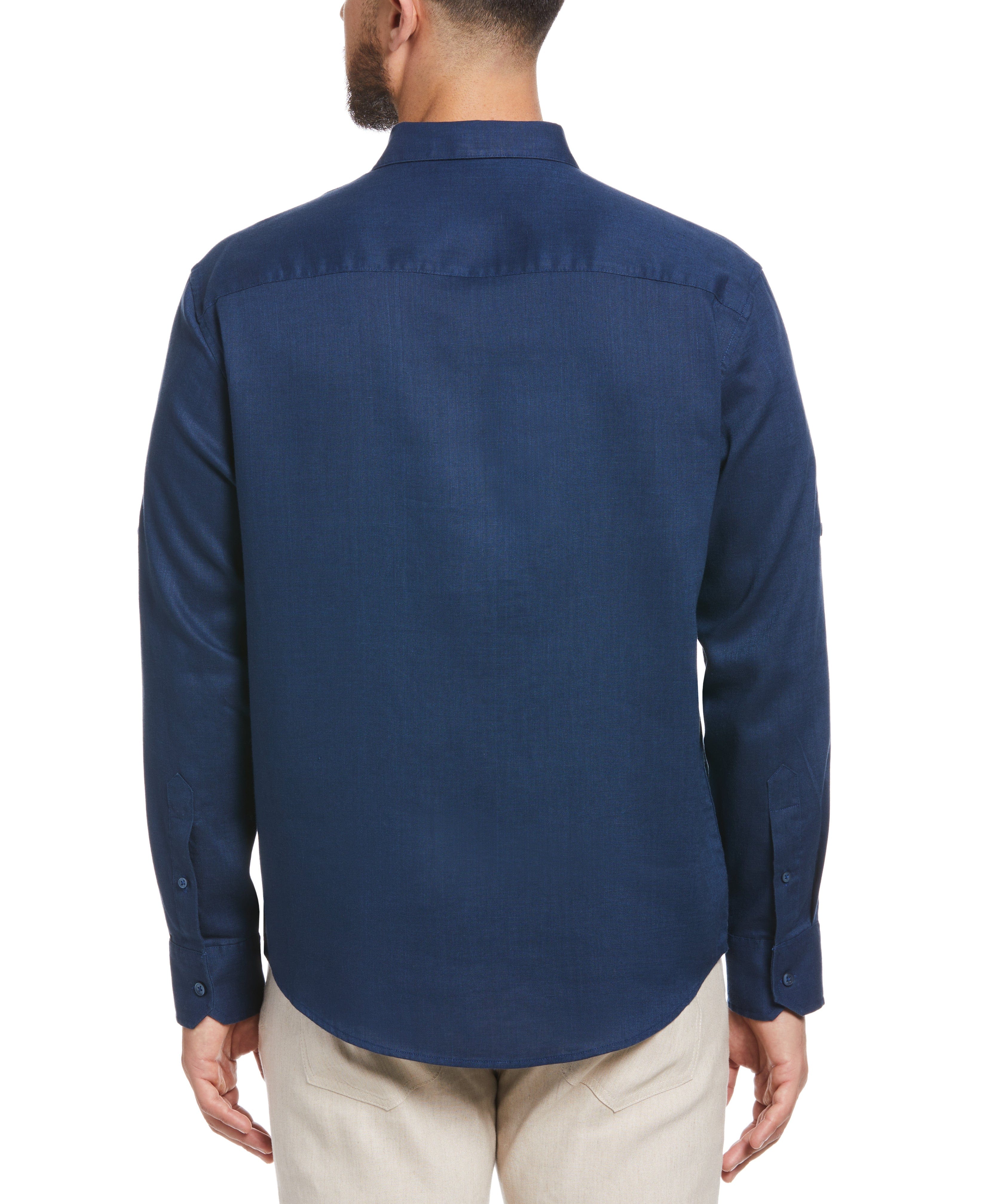 Travelselect™ Linen-Blend Rolled Sleeve Shirt - Image 78