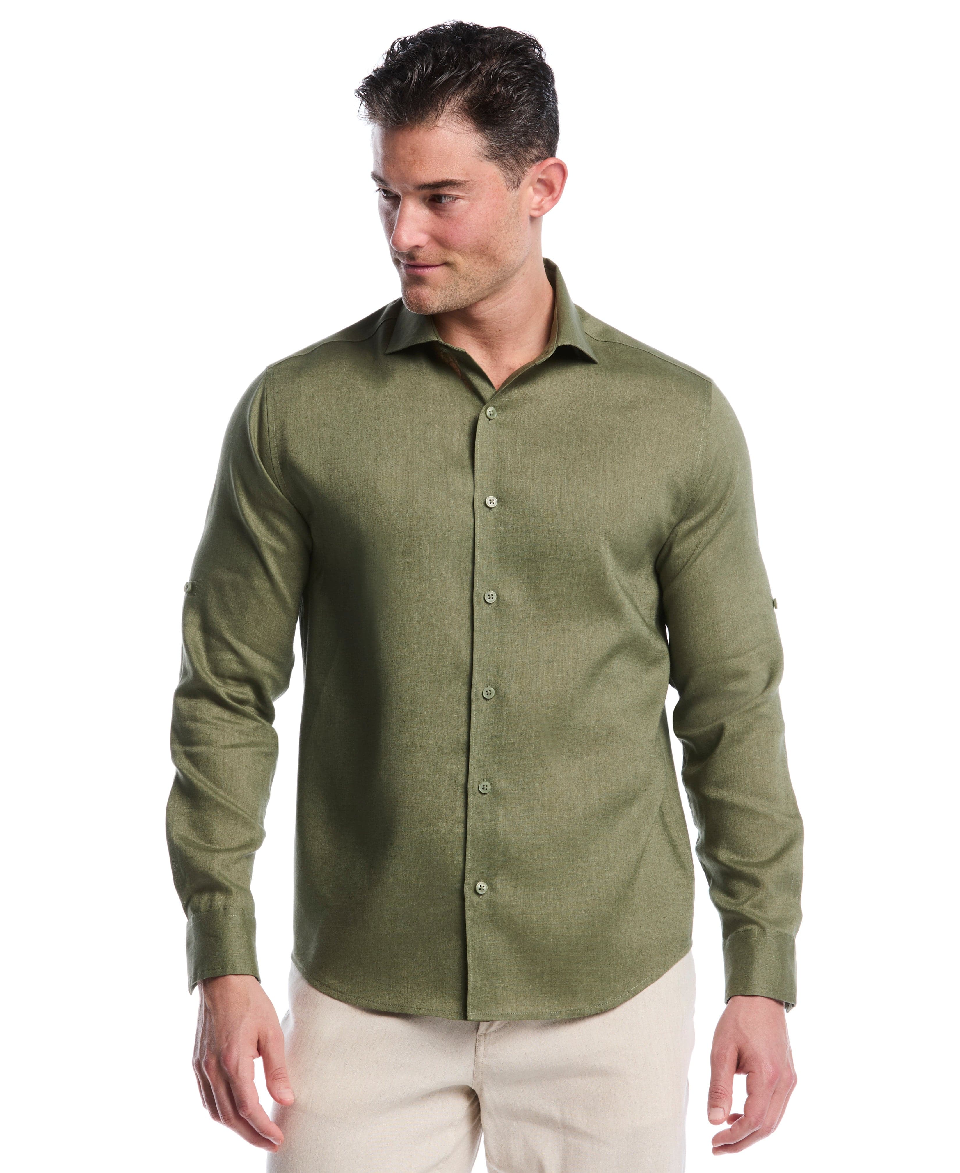 Travelselect™ Linen-Blend Rolled Sleeve Shirt - Image 8