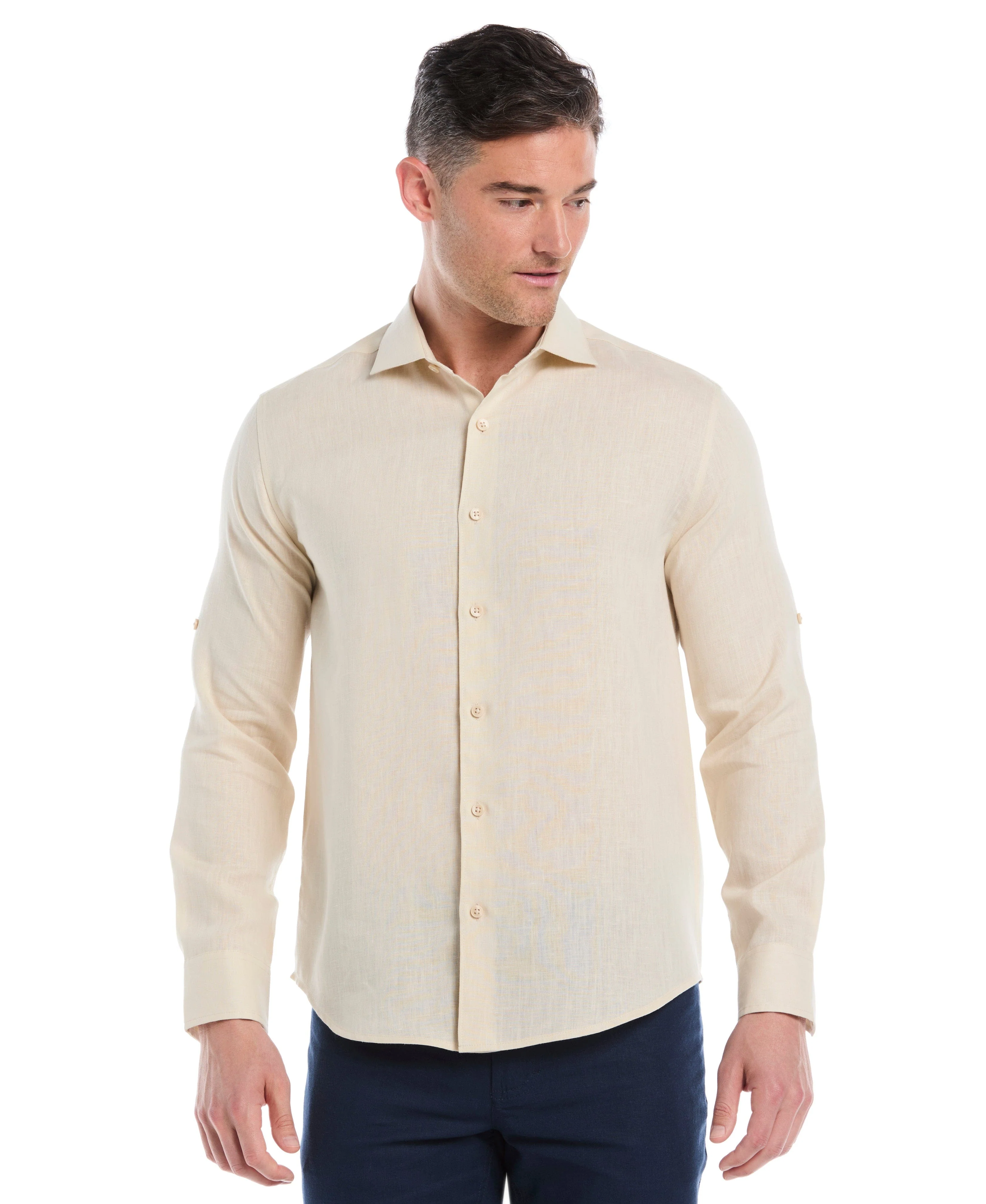 Travelselect™ Linen-Blend Rolled Sleeve Shirt - Image 82