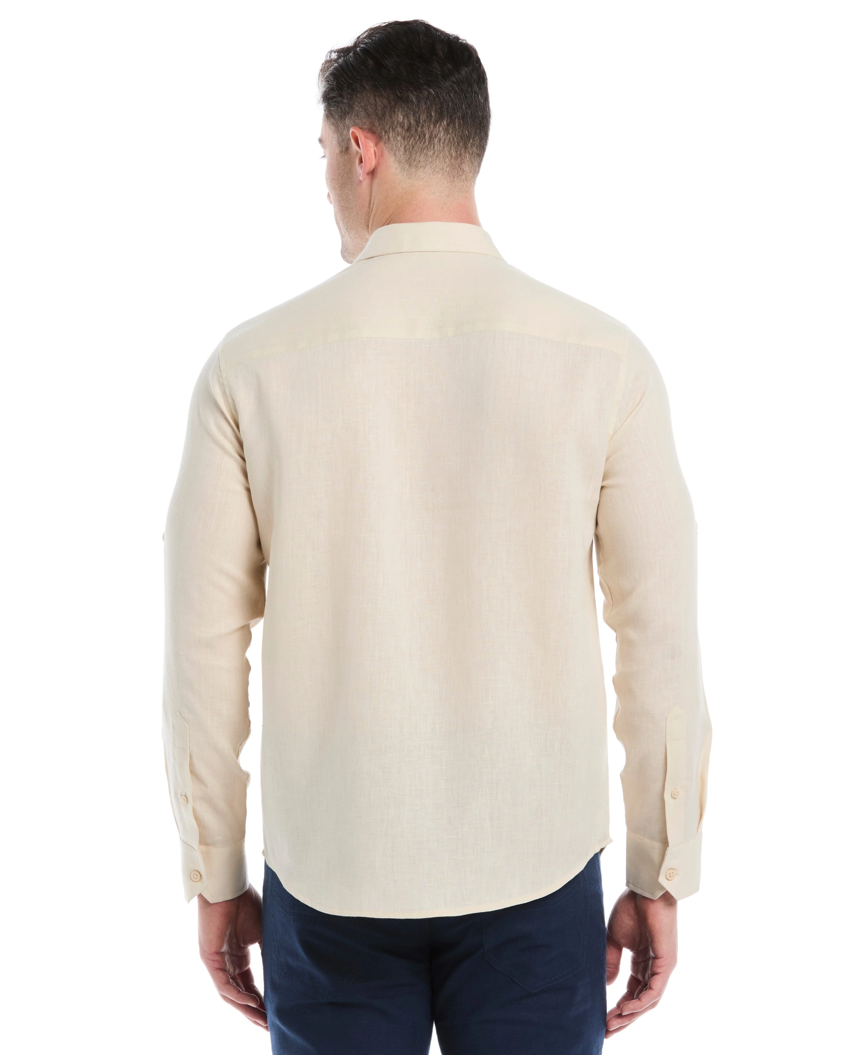 Travelselect™ Linen-Blend Rolled Sleeve Shirt - Image 83