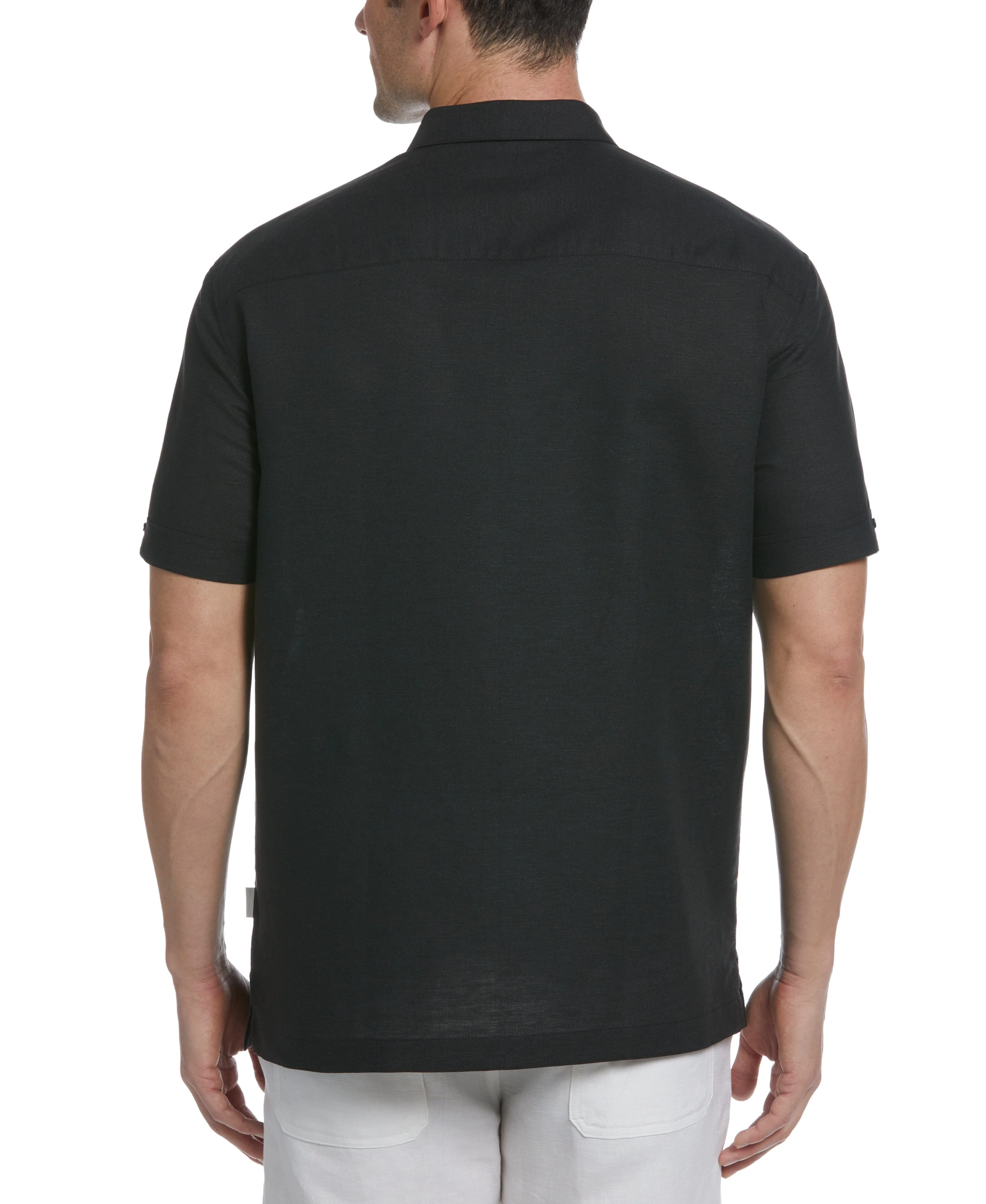 Linen Blend Yarn Dye Panel Shirt - Image 2