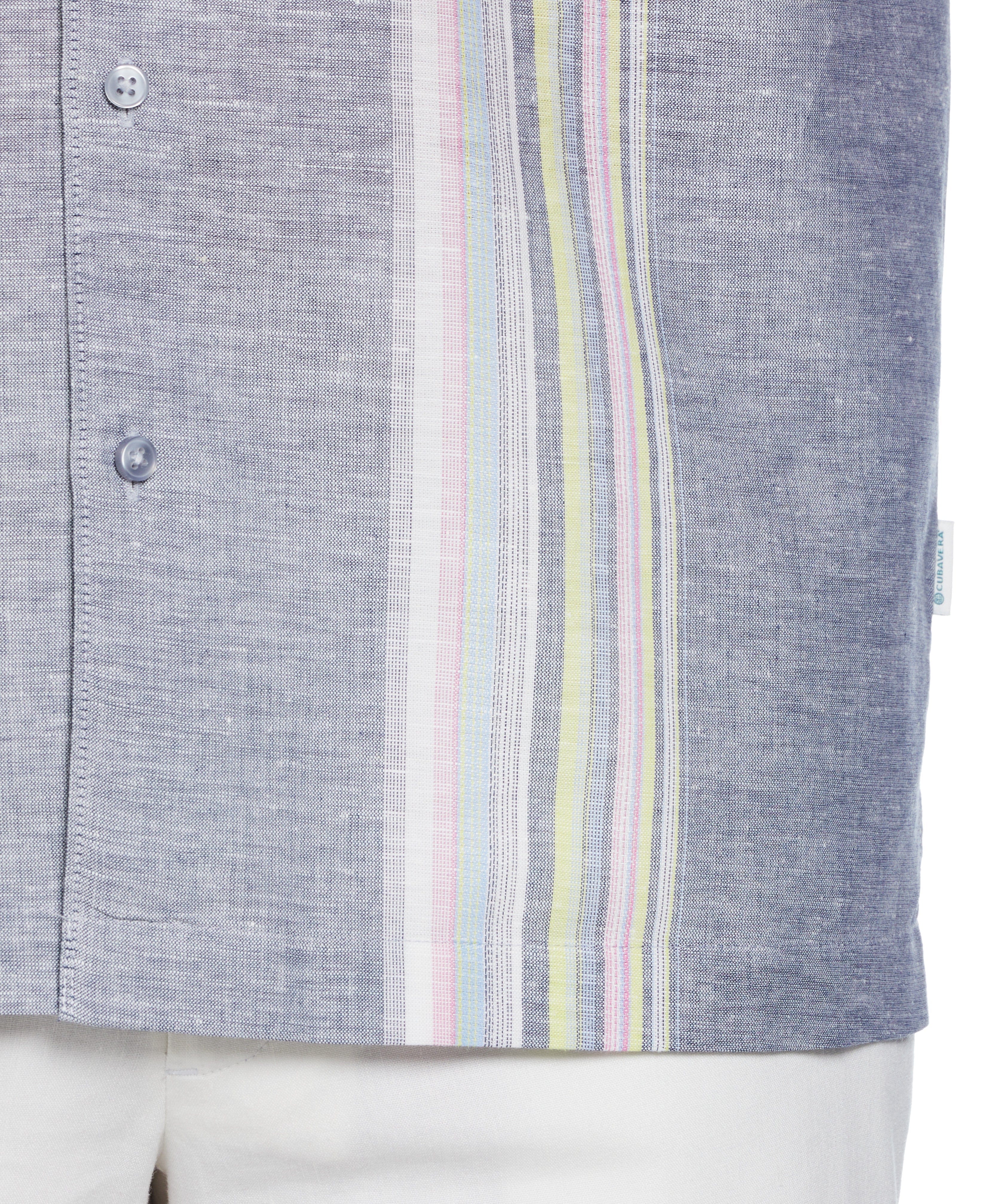 Linen Blend Yarn Dye Panel Shirt - Image 3