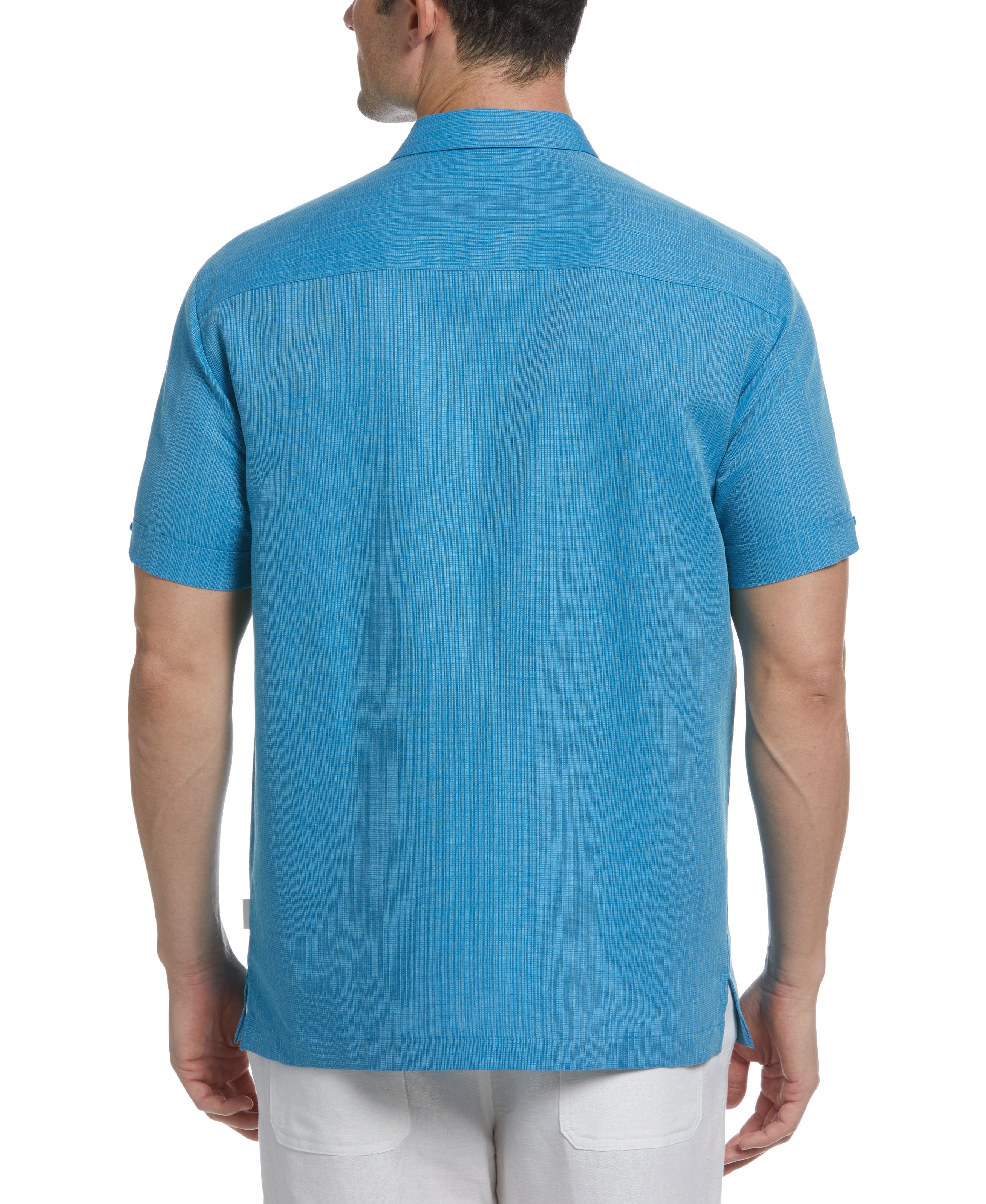 Linen Blend Yarn Dye Panel Shirt - Image 2