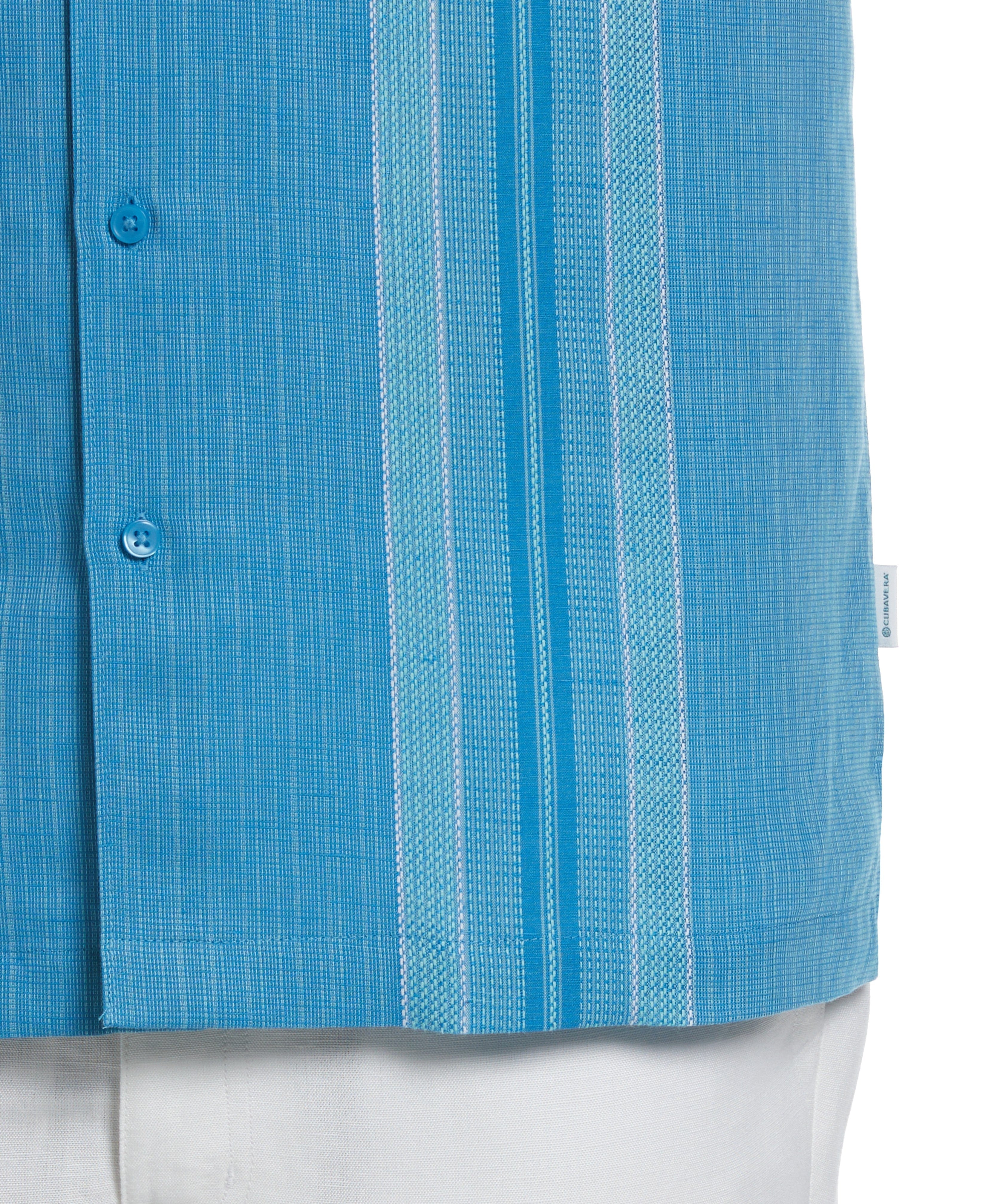 Linen Blend Yarn Dye Panel Shirt - Image 3