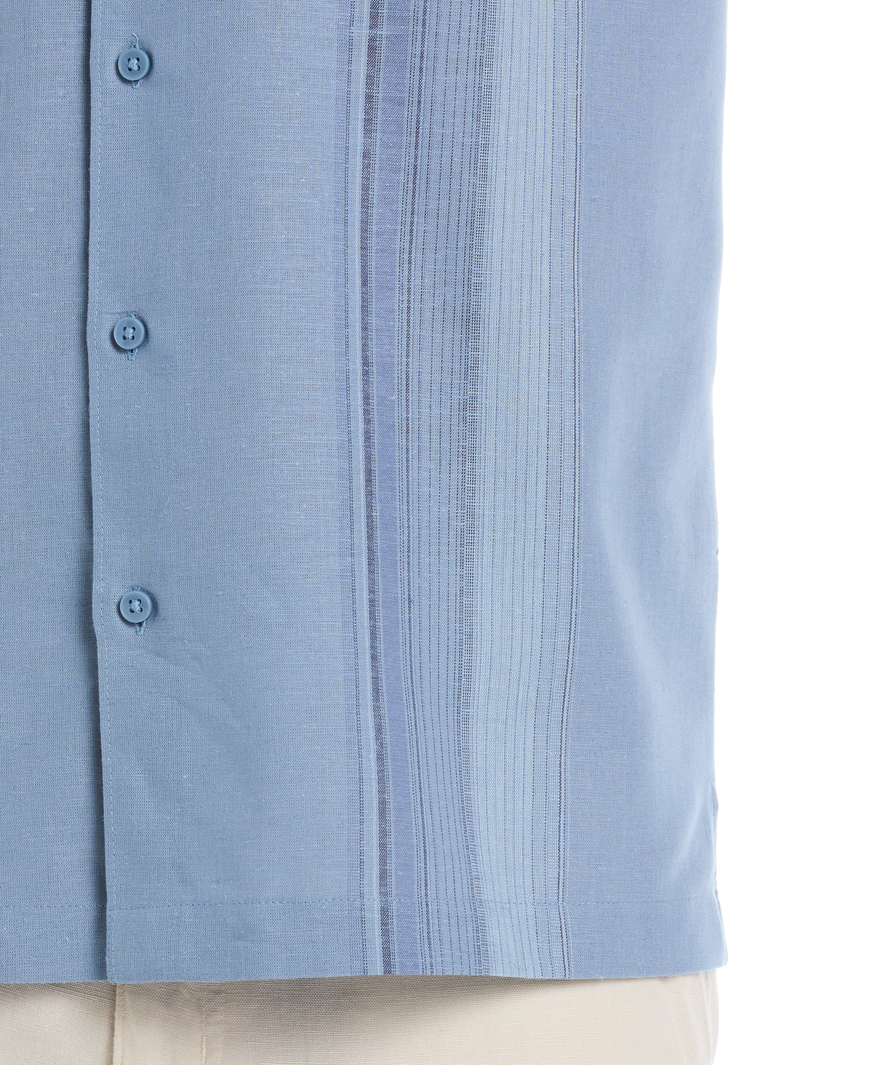 Linen Blend Yarn Dye Panel Shirt - Image 17