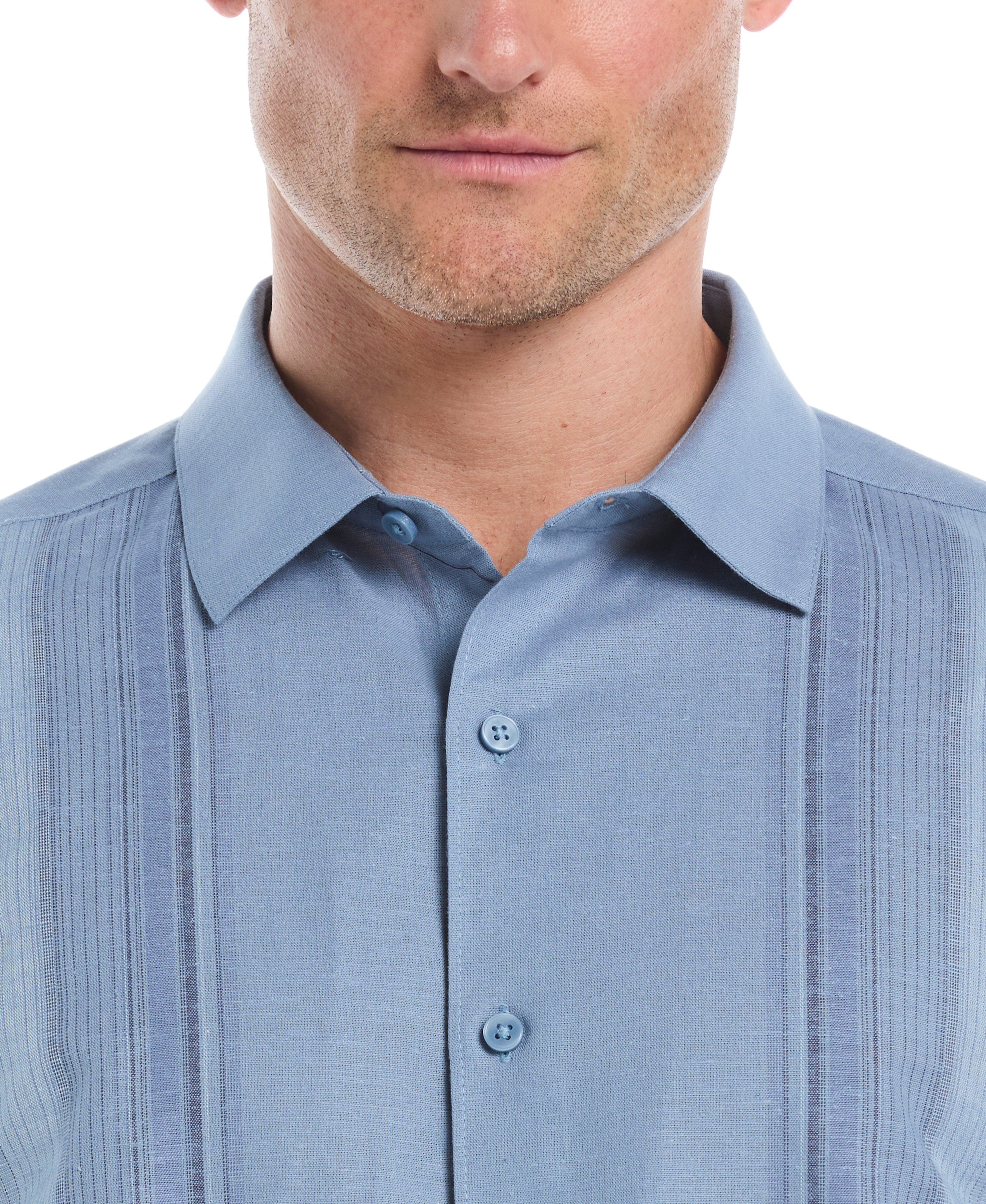 Linen Blend Yarn Dye Panel Shirt - Image 20