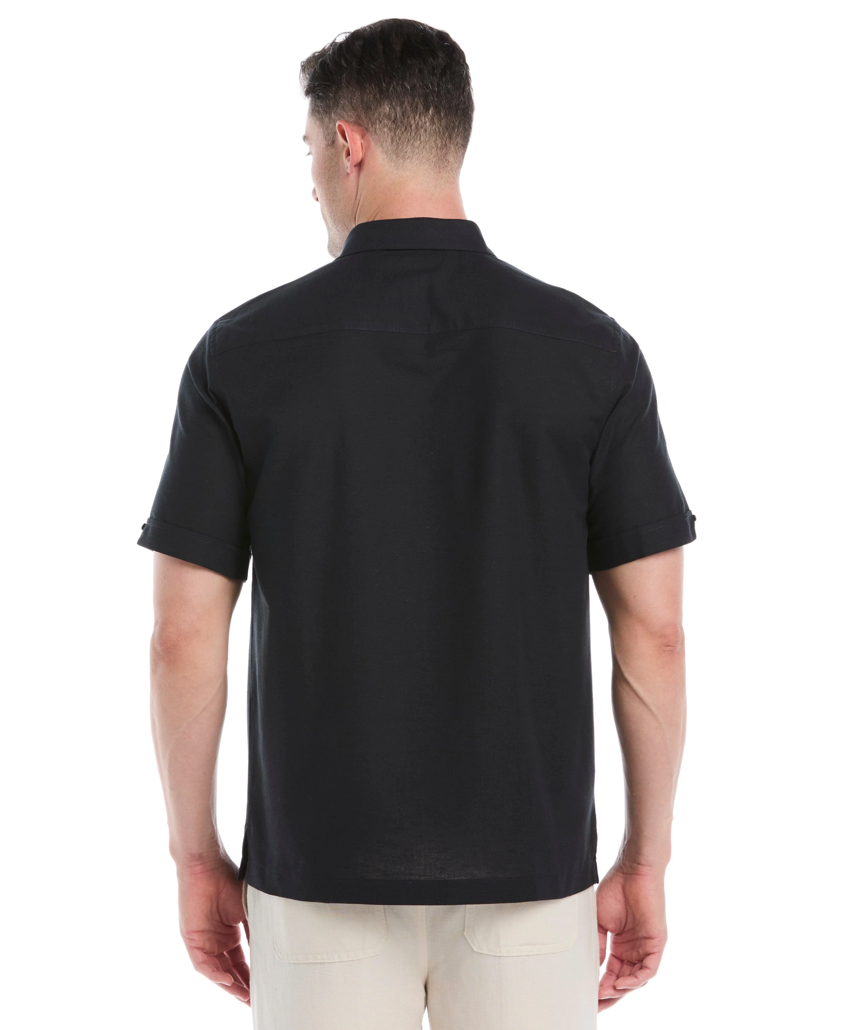 Linen Blend Yarn Dye Panel Shirt - Image 3