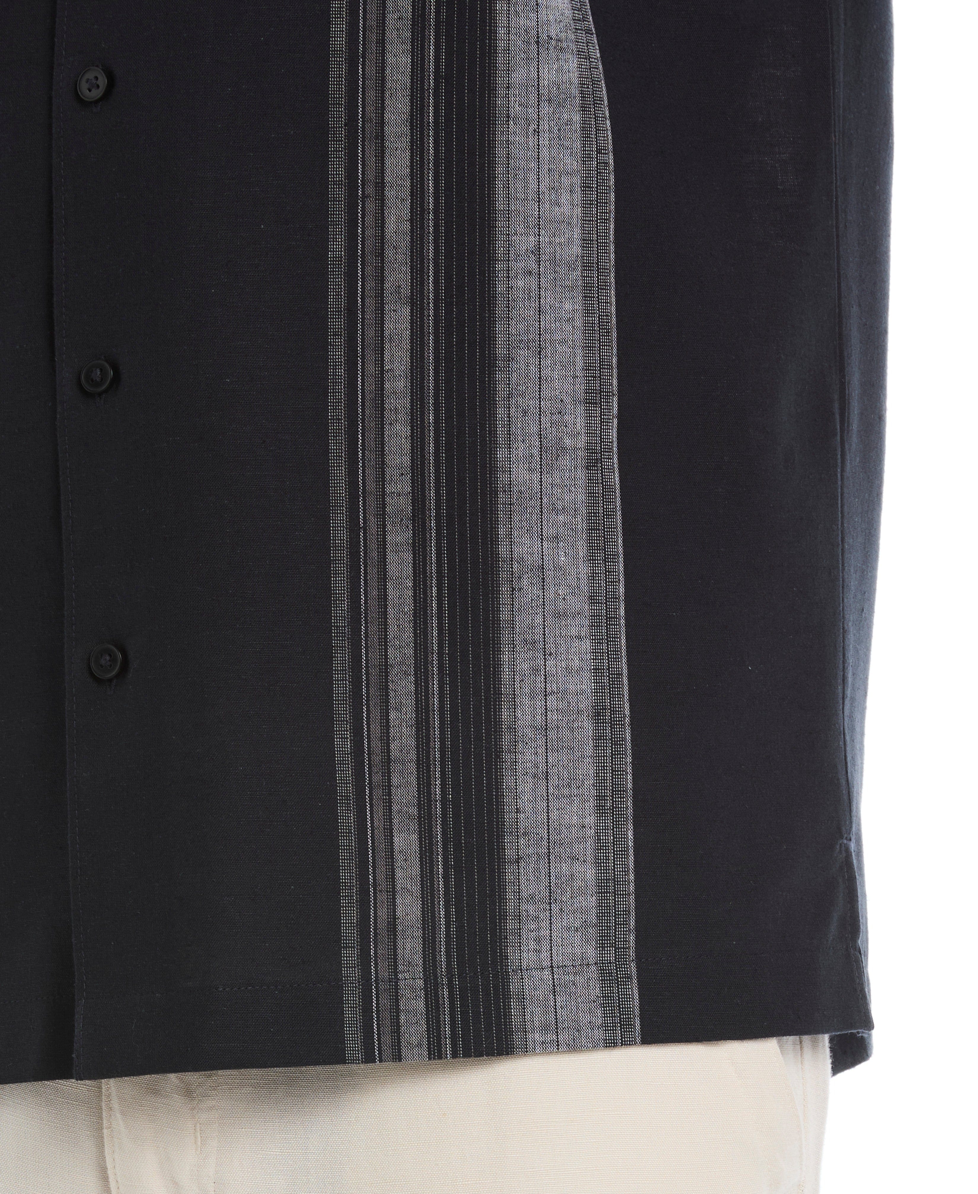 Linen Blend Yarn Dye Panel Shirt - Image 4