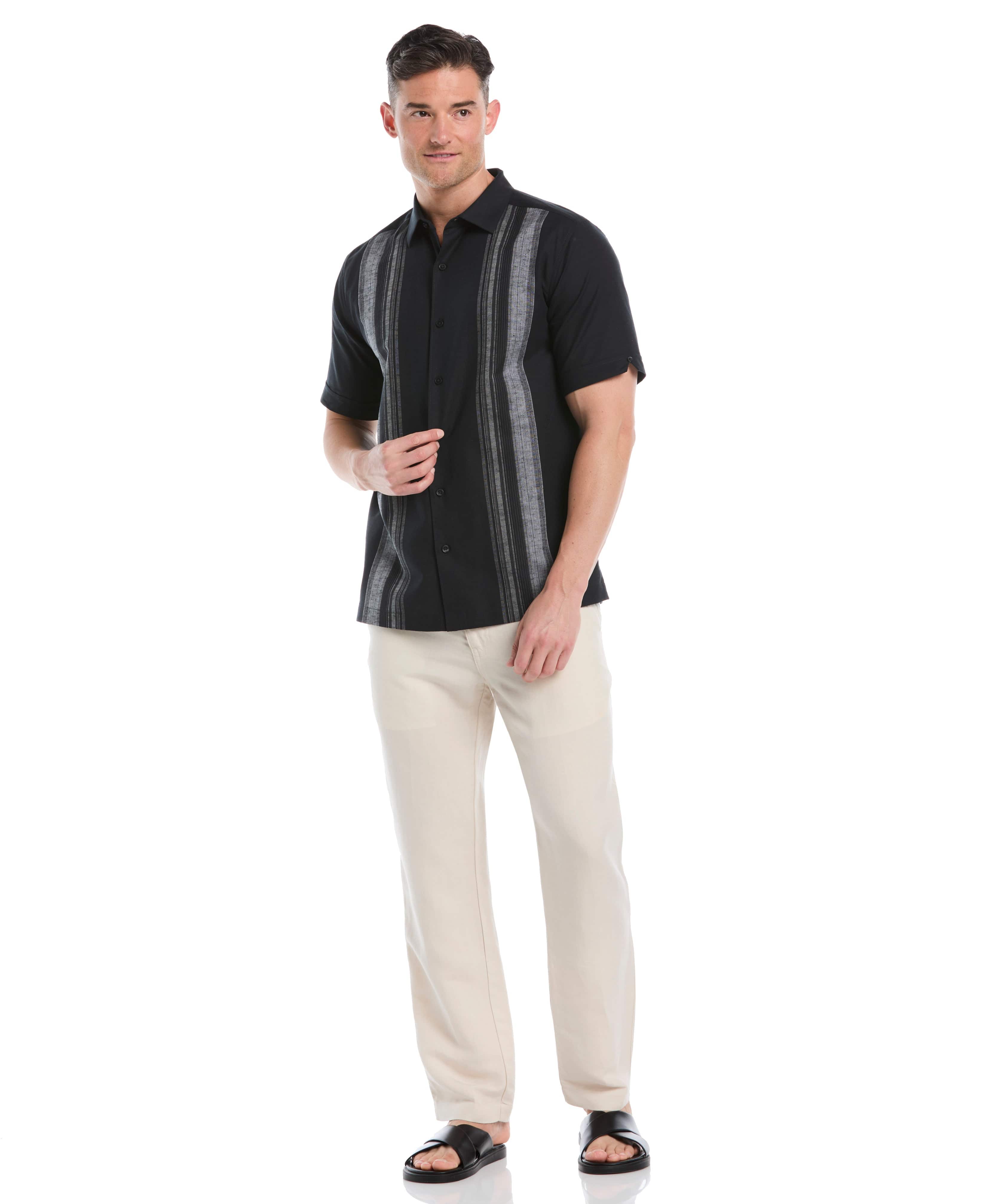 Linen Blend Yarn Dye Panel Shirt - Image 5