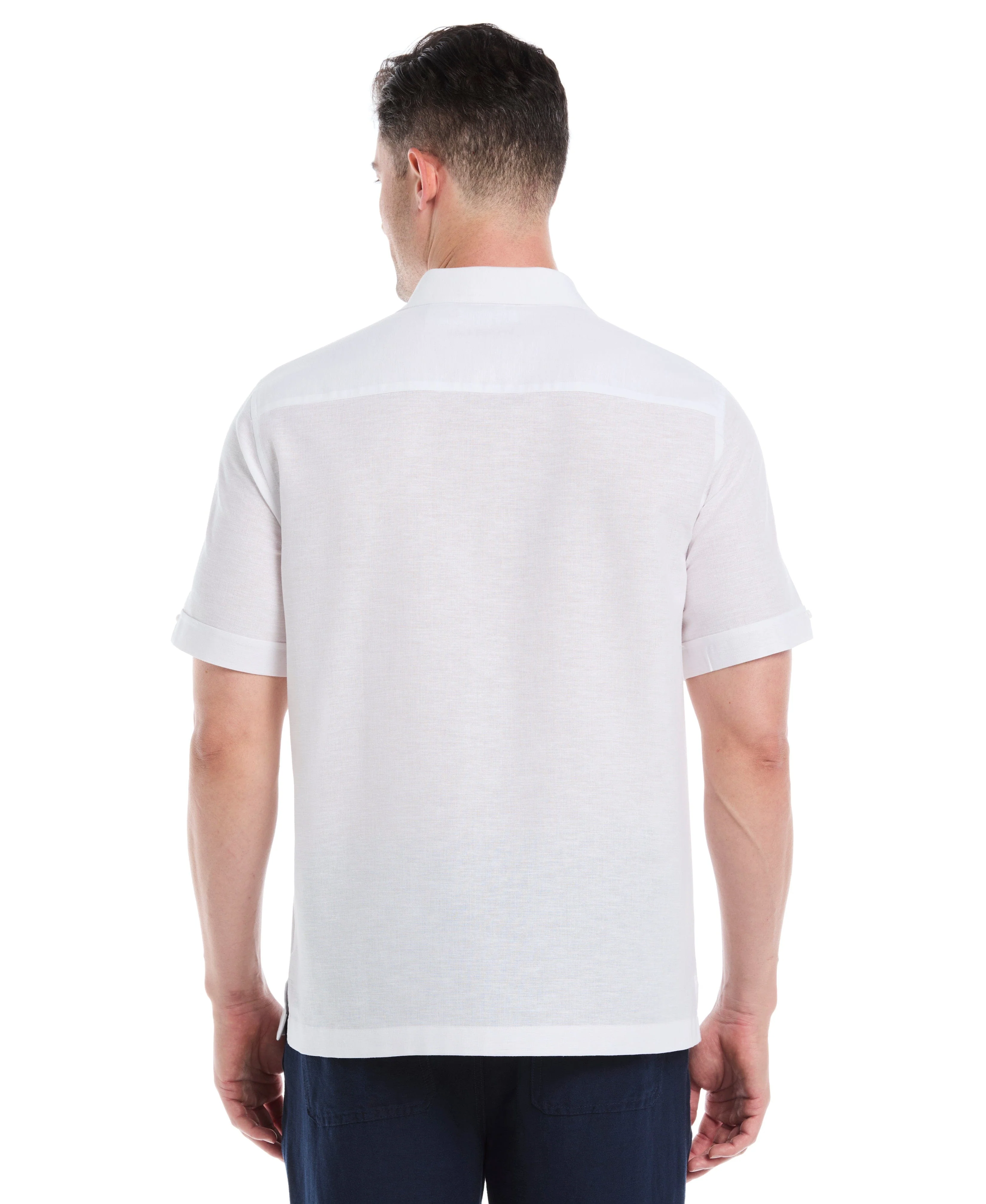 Linen Blend Yarn Dye Panel Shirt - Image 9