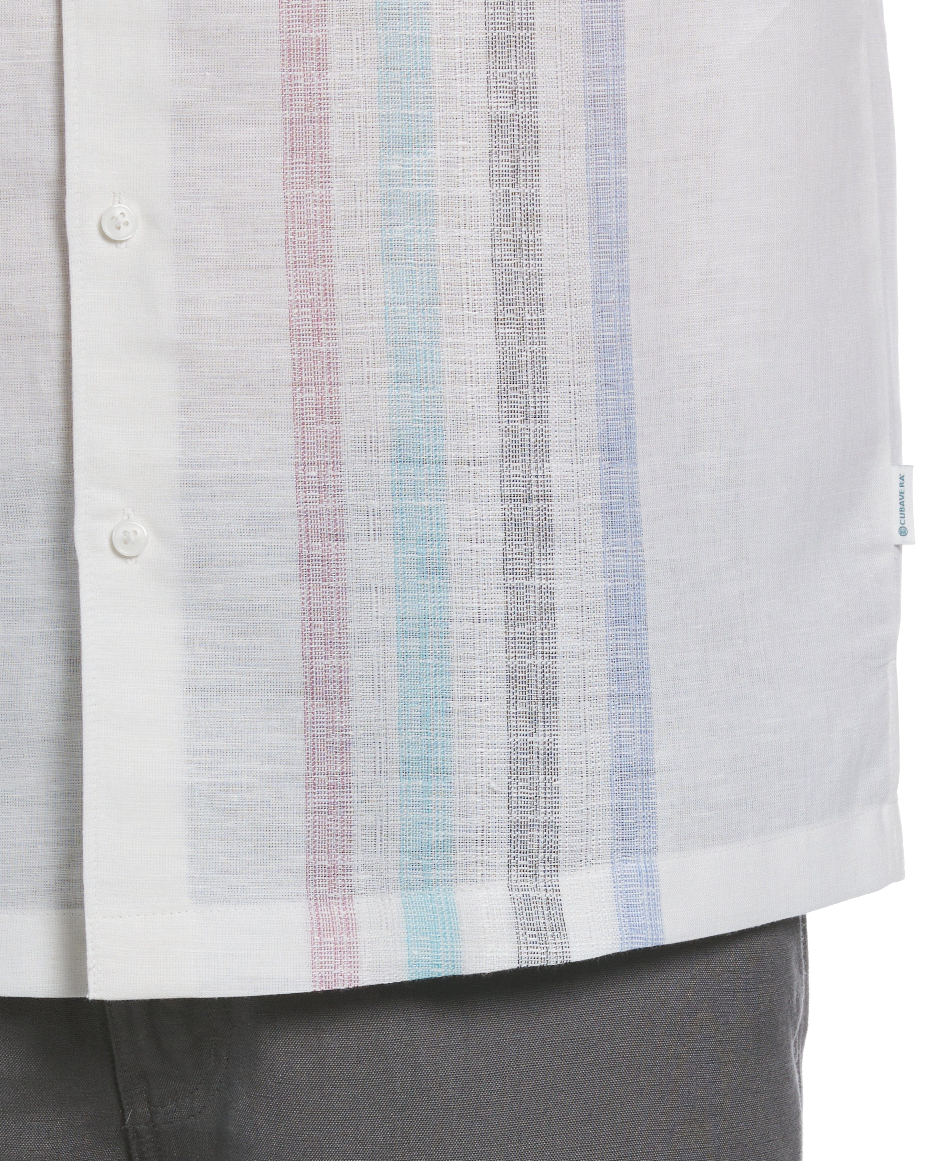 Linen Blend Yarn Dye Panel Shirt - Image 3
