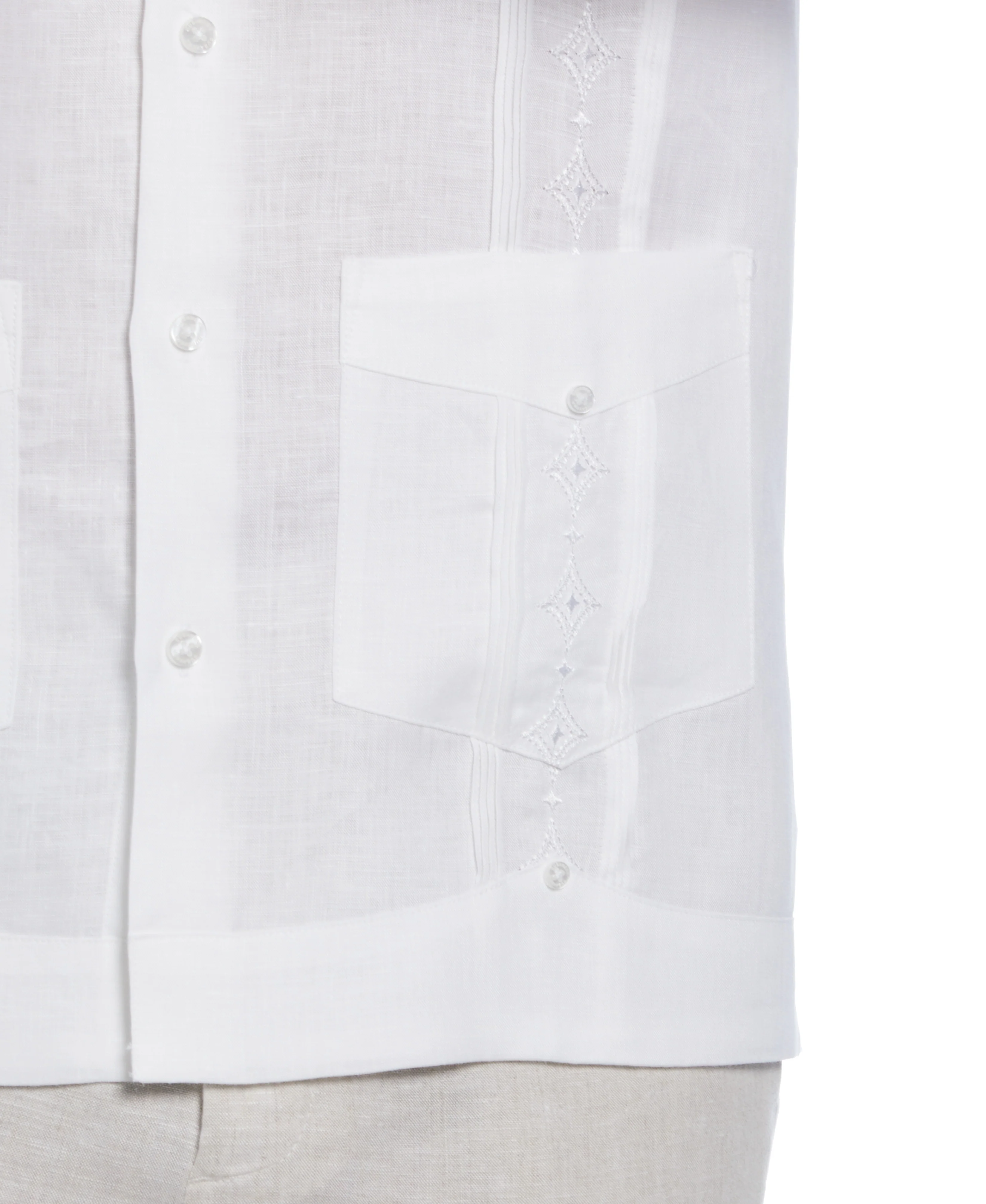 Linen Embroidered French Cuff Guayabera Shirt - Image 3