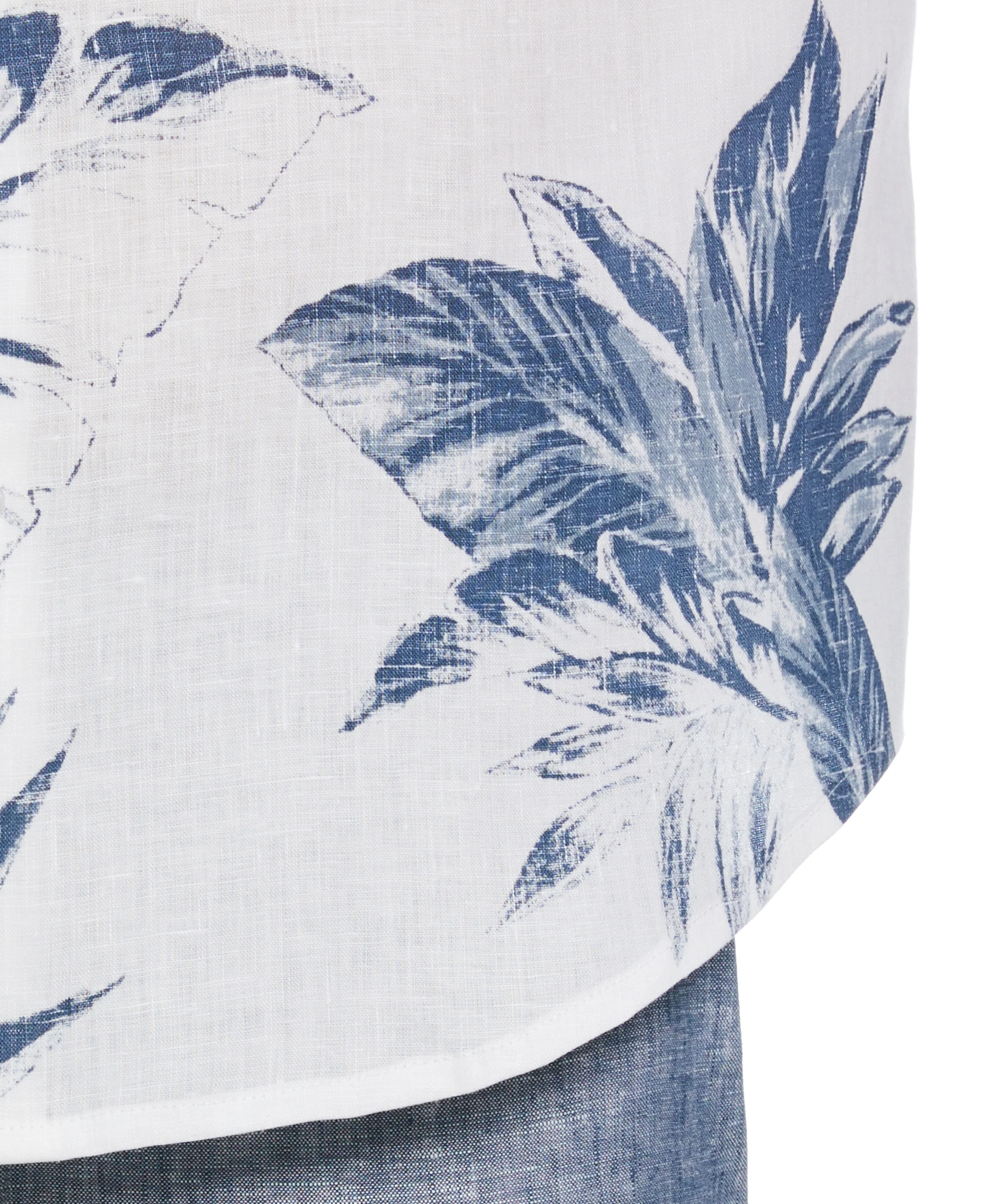 Linen Engineered Tropical Print Shirt - Image 8