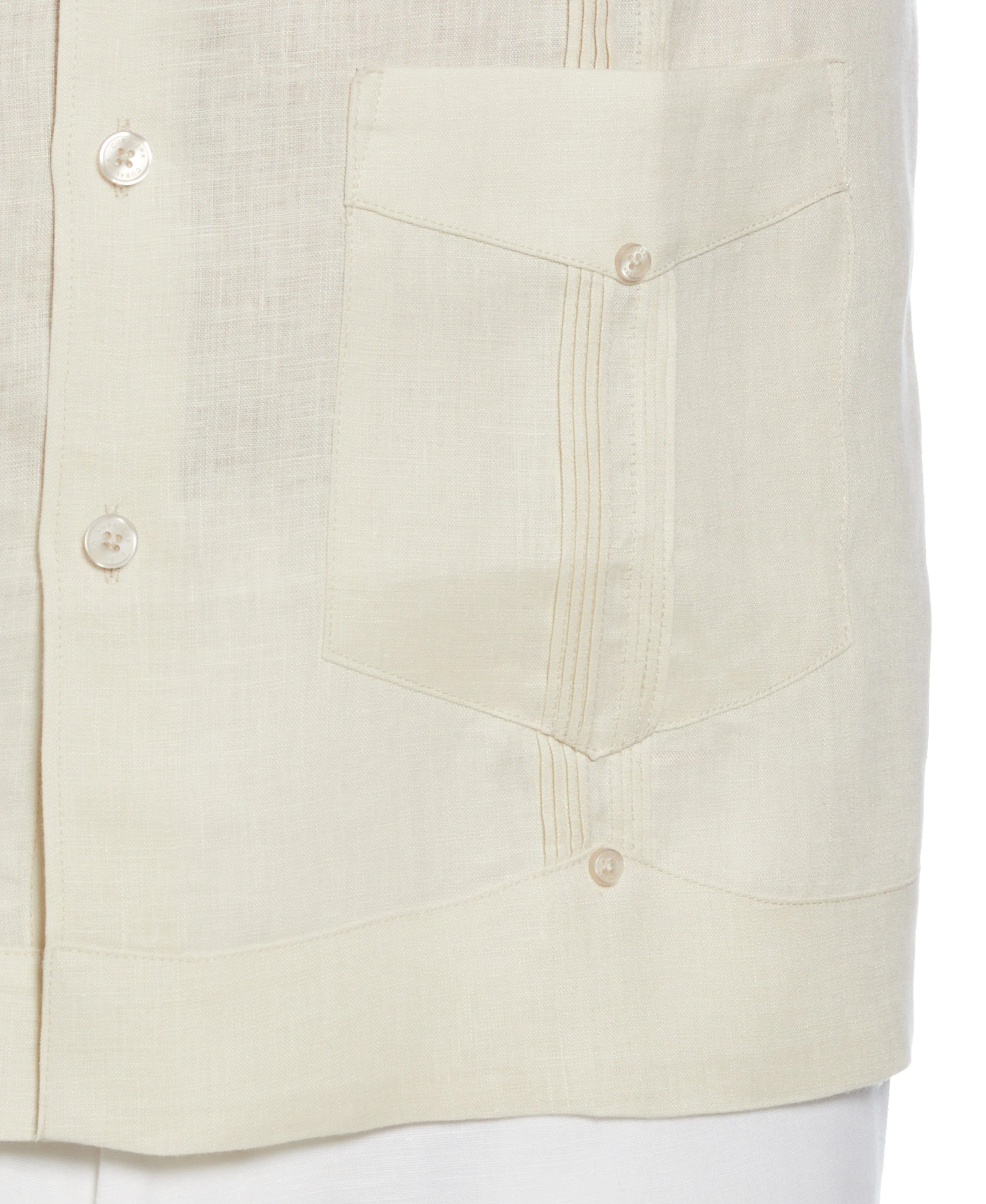 100% Linen Four-Pocket Guayabera Shirt - Image 3