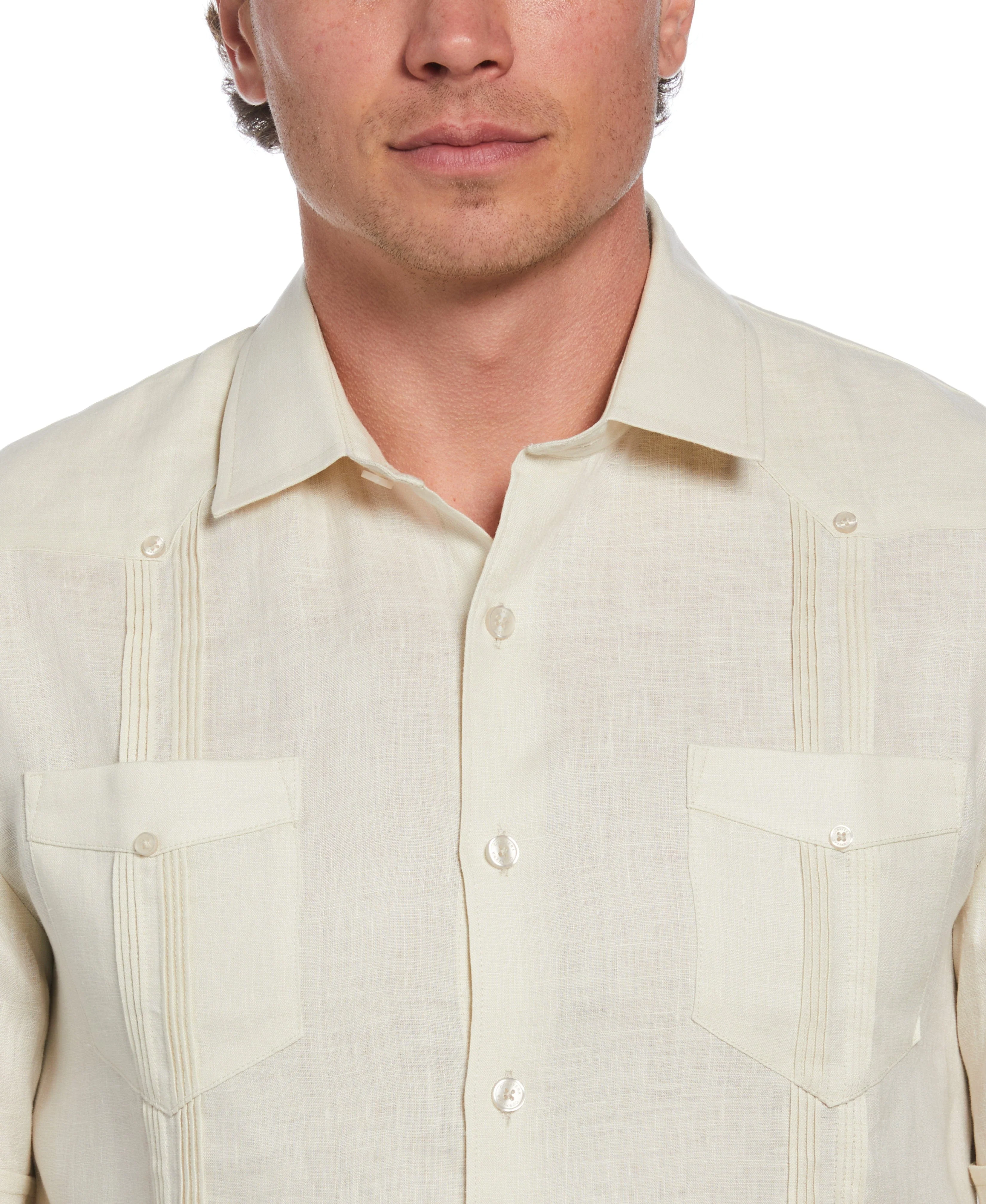 100% Linen Four-Pocket Guayabera Shirt - Image 4
