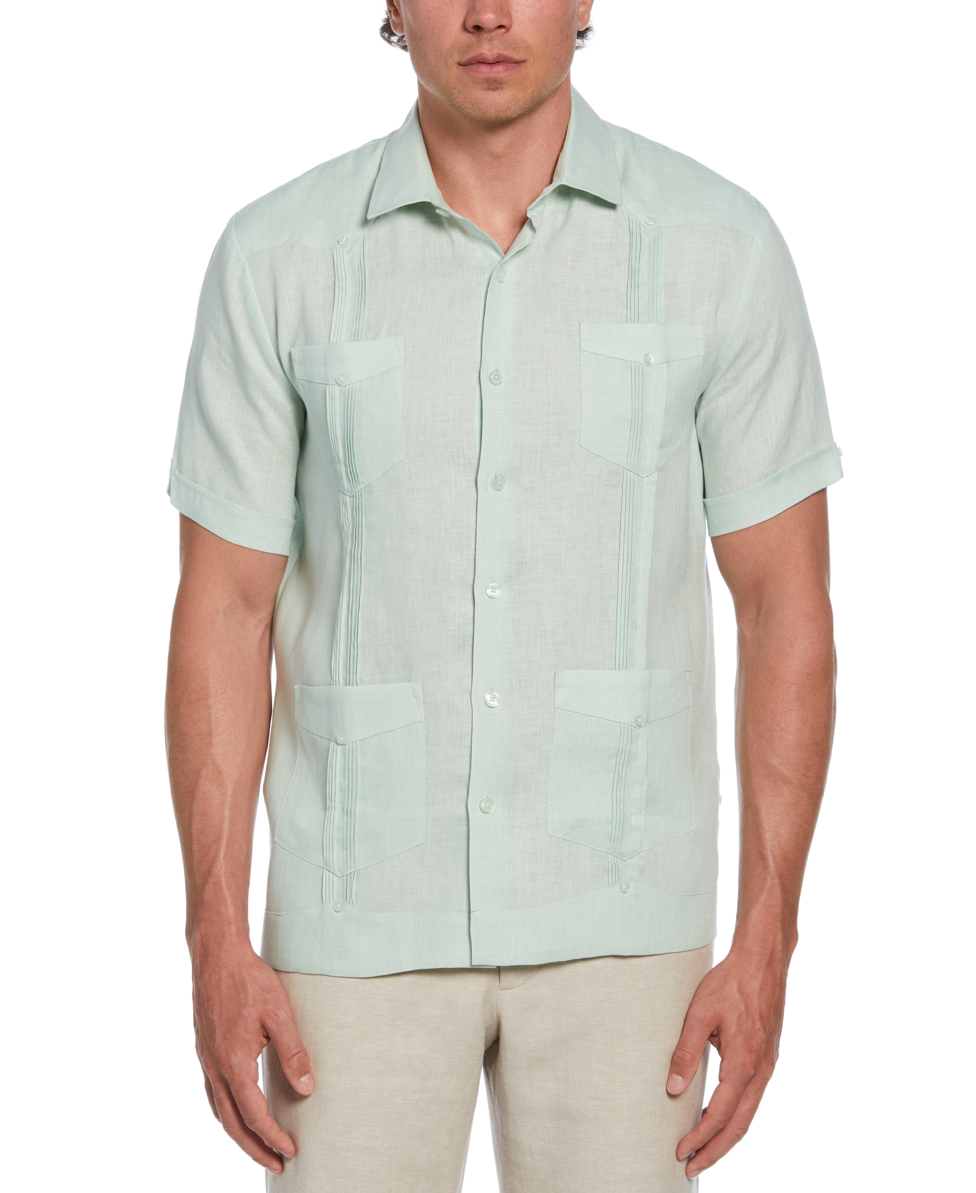 100% Linen Four-Pocket Guayabera Shirt - Image 6