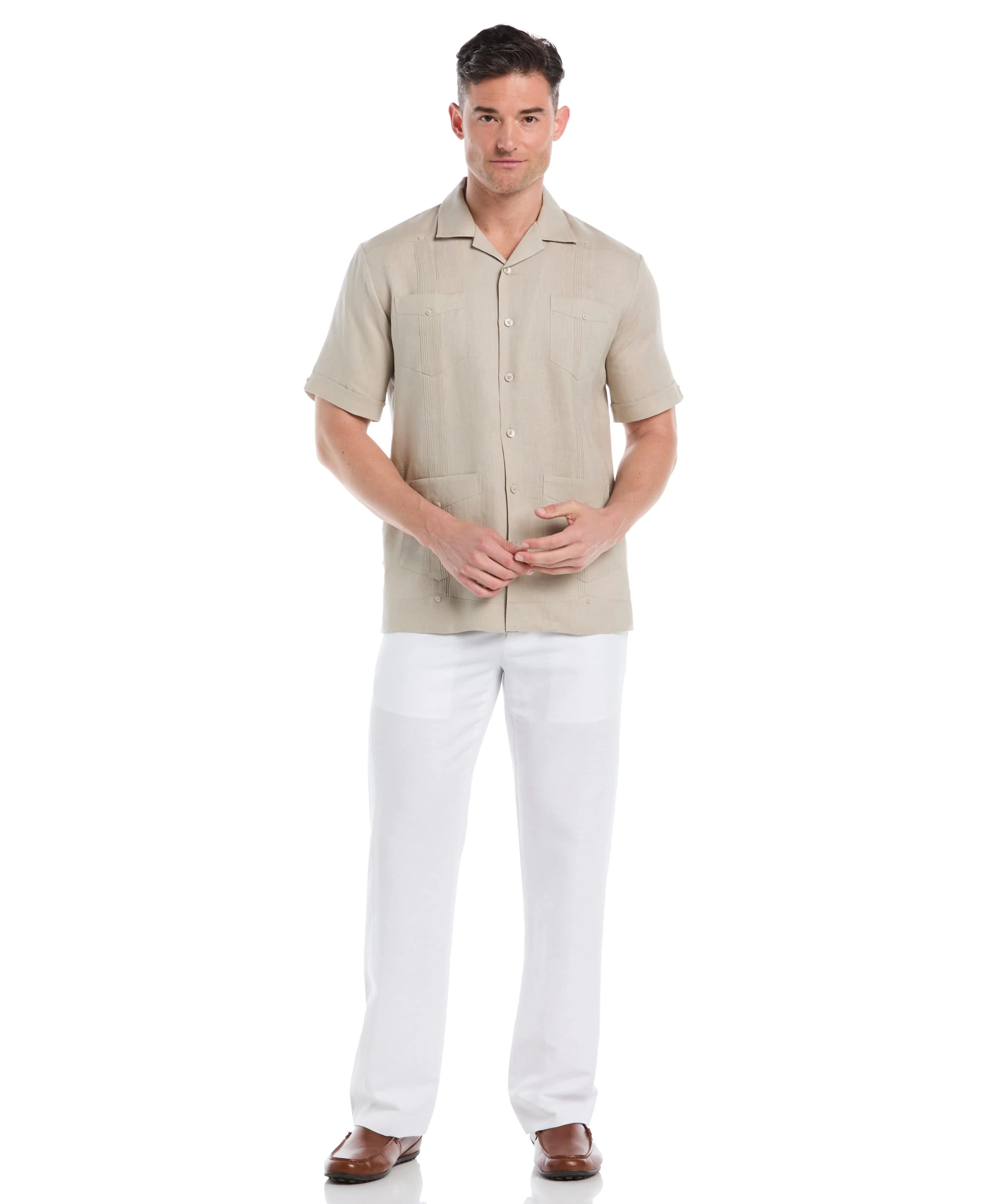 100% Linen Classic Guayabera Shirt - Short Sleeve - Image 32