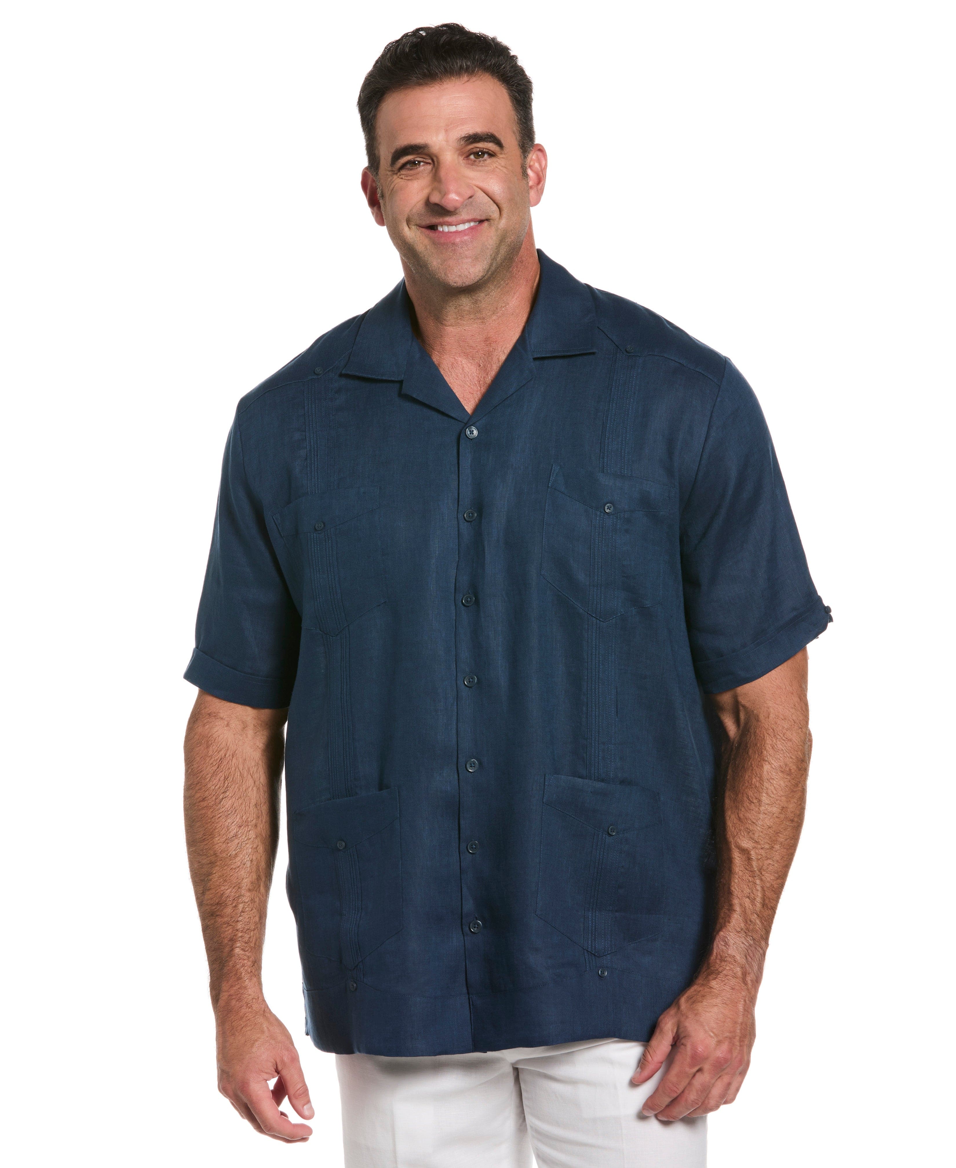 Big & Tall 100% Linen Classic Guayabera Shirt - Short Sleeve - Image 20