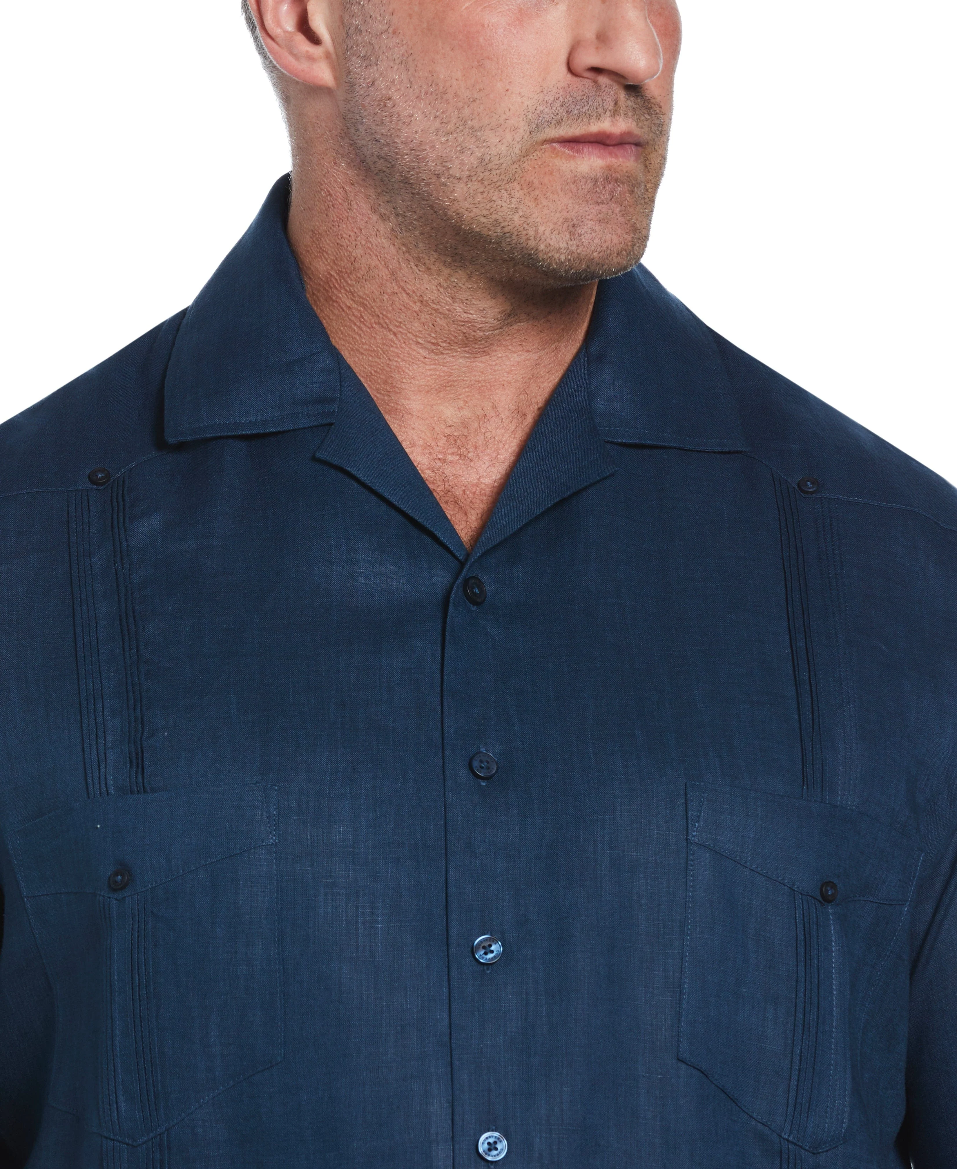 Big & Tall 100% Linen Classic Guayabera Shirt - Short Sleeve - Image 23