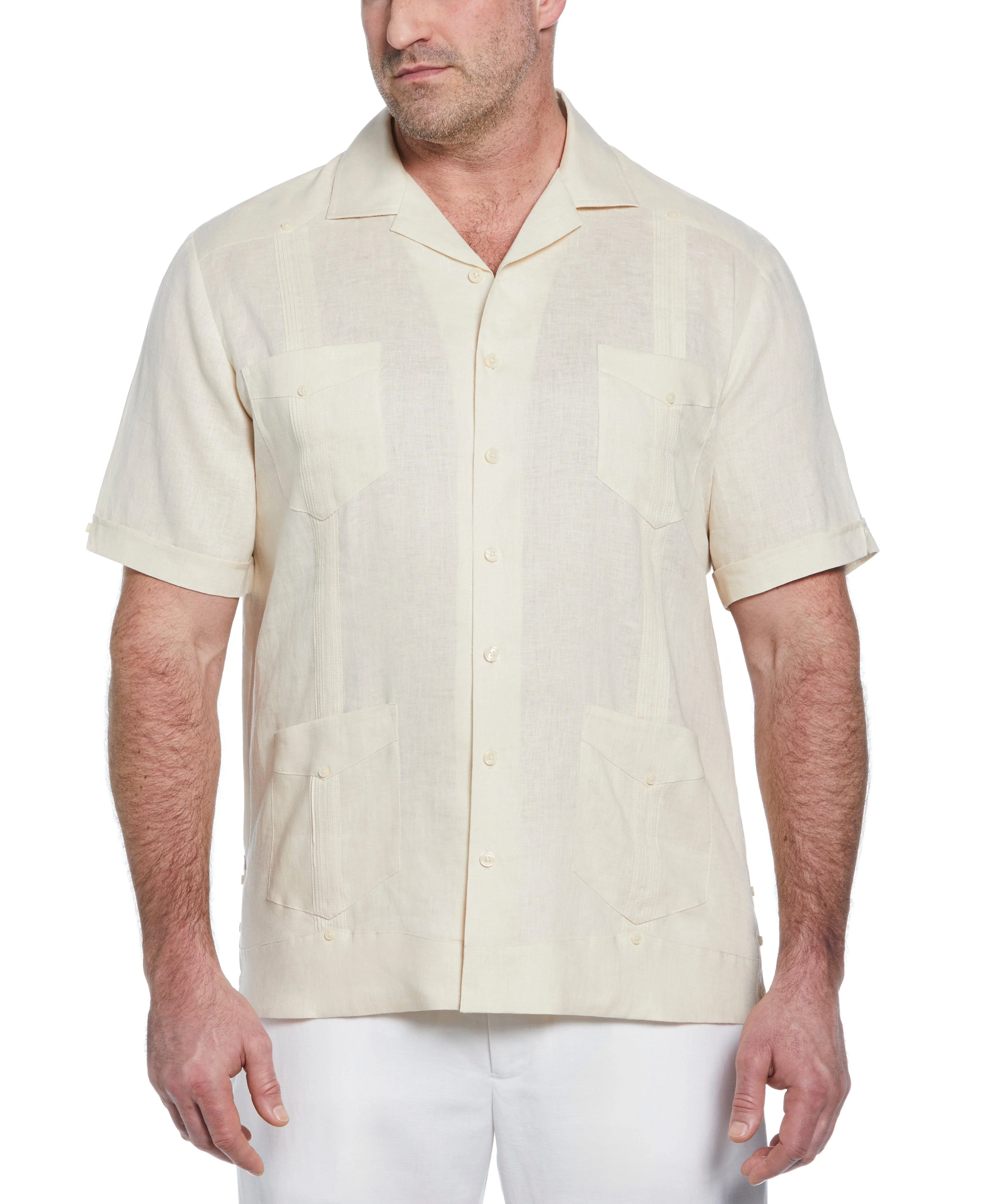 Big & Tall 100% Linen Classic Guayabera Shirt - Short Sleeve - Image 35