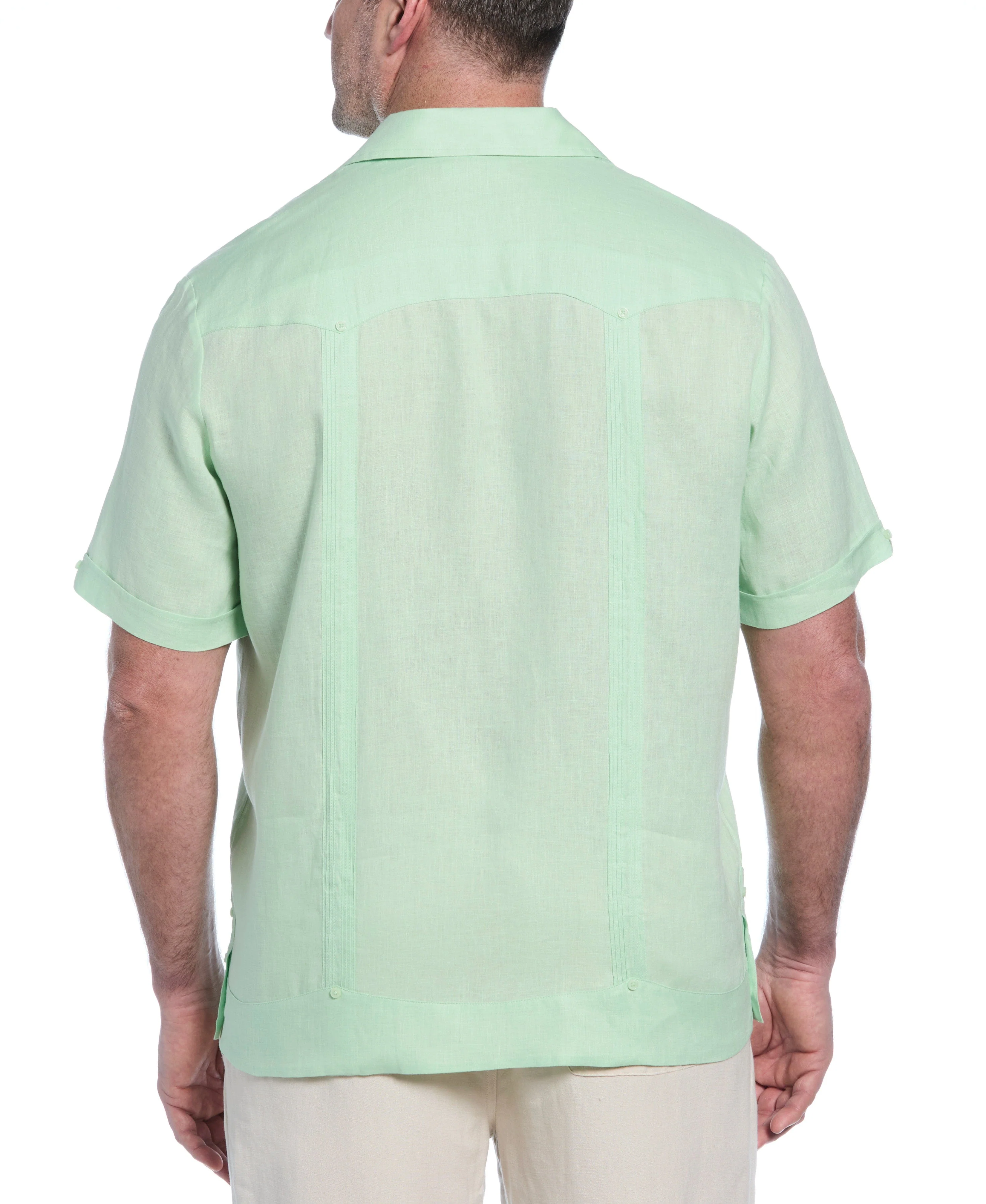 Big & Tall 100% Linen Classic Guayabera Shirt - Short Sleeve - Image 41
