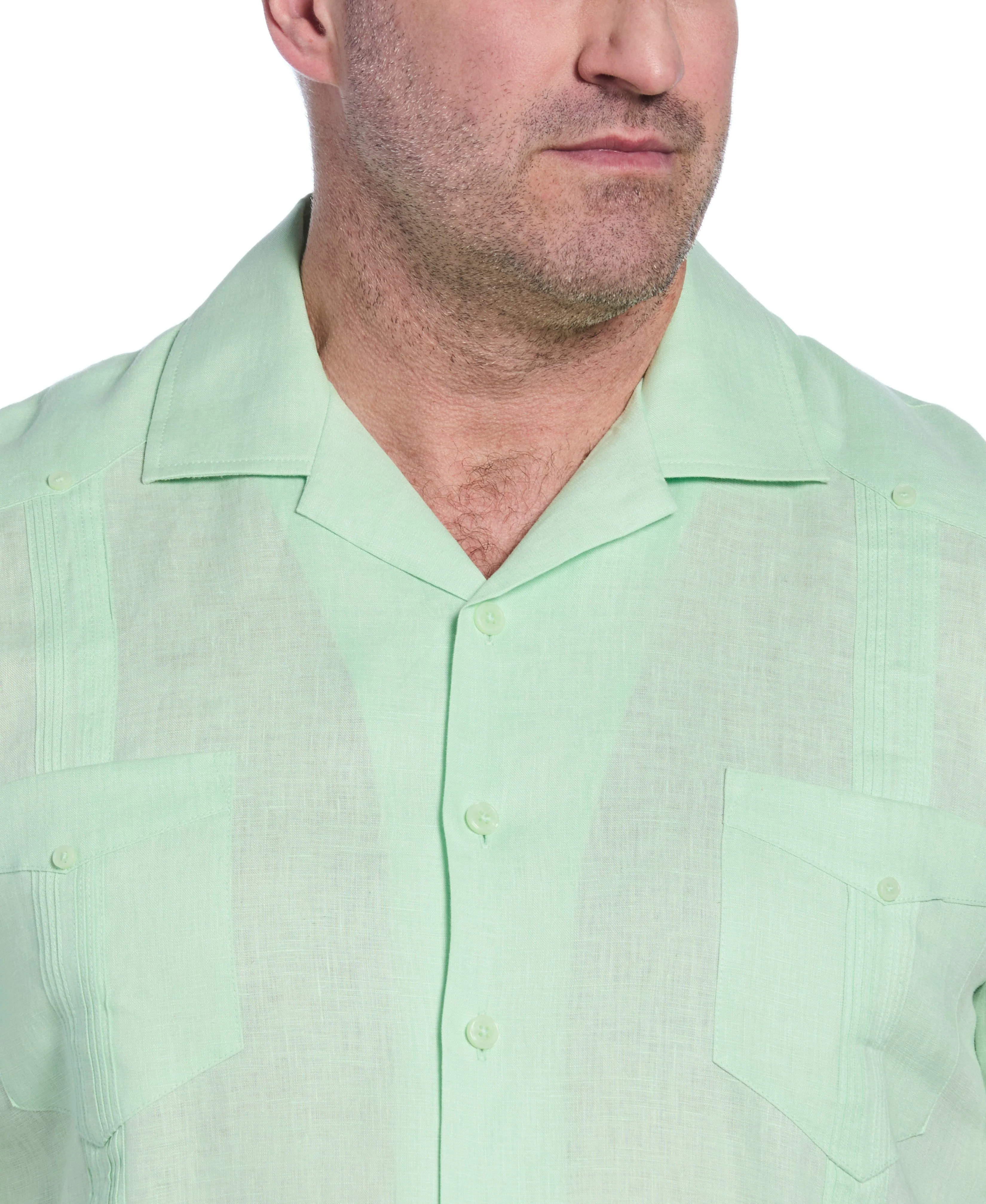 Big & Tall 100% Linen Classic Guayabera Shirt - Short Sleeve - Image 43