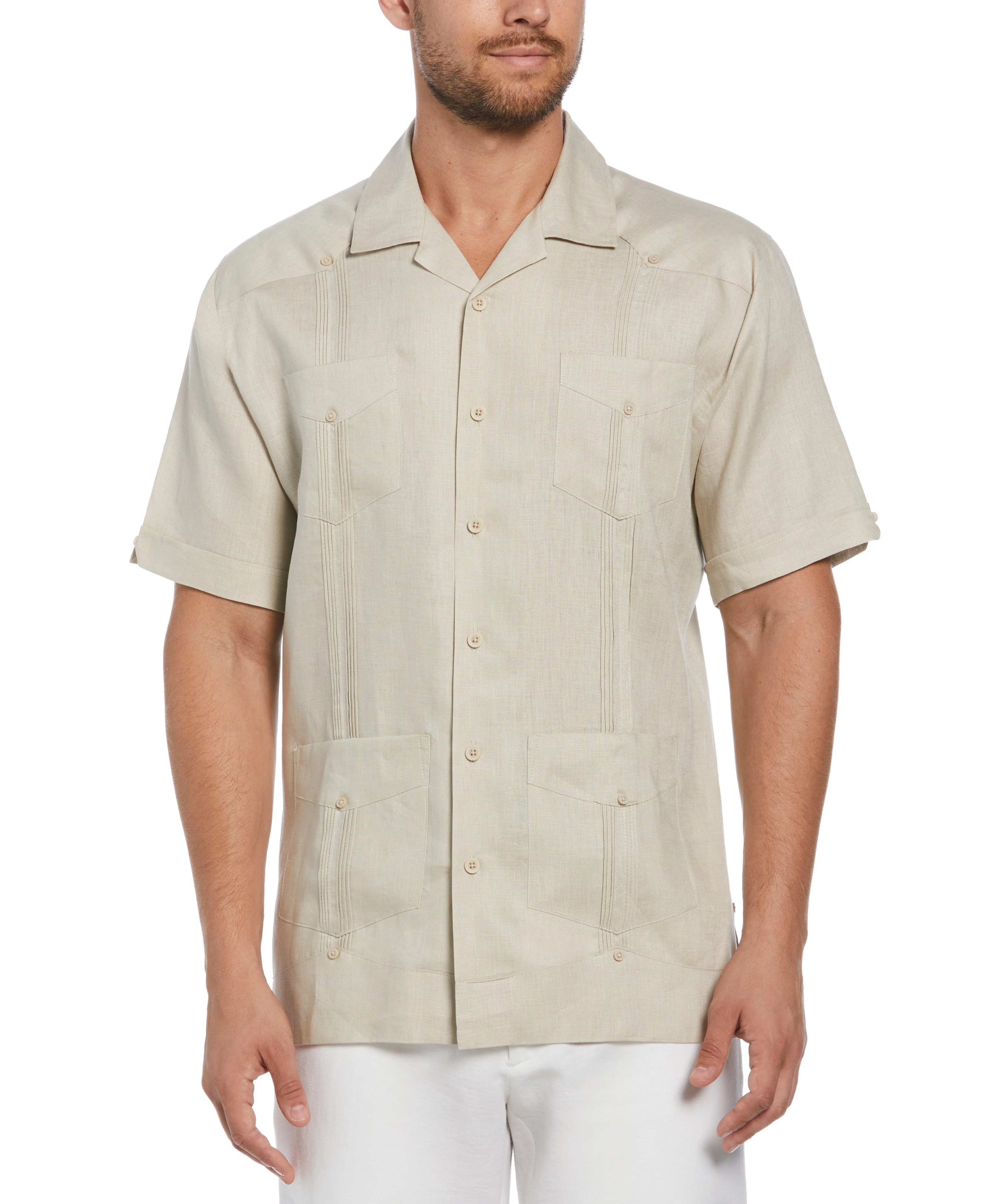 Big & Tall 100% Linen Classic Guayabera Shirt - Short Sleeve - Image 45