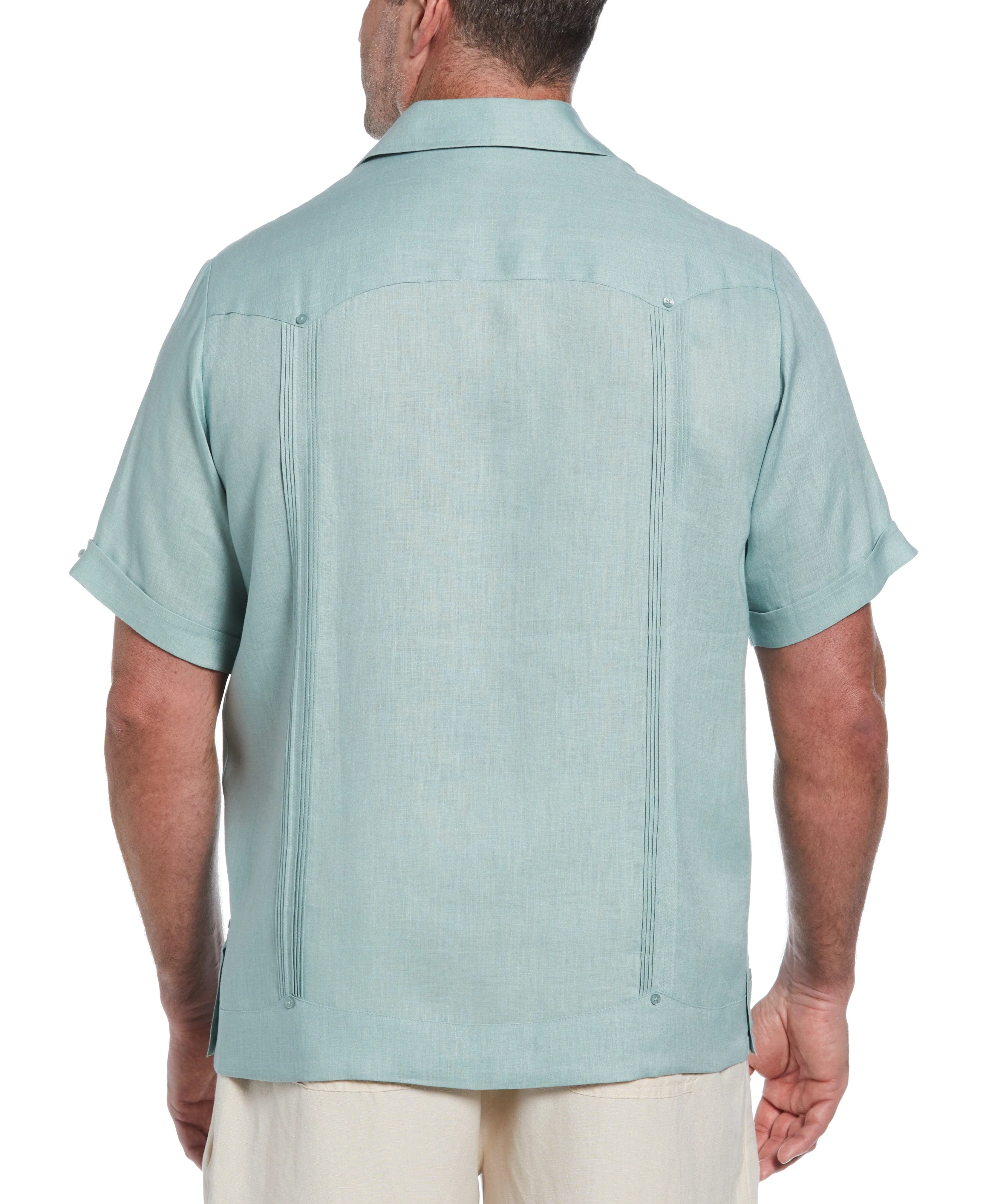 Big & Tall 100% Linen Classic Guayabera Shirt - Short Sleeve - Image 51