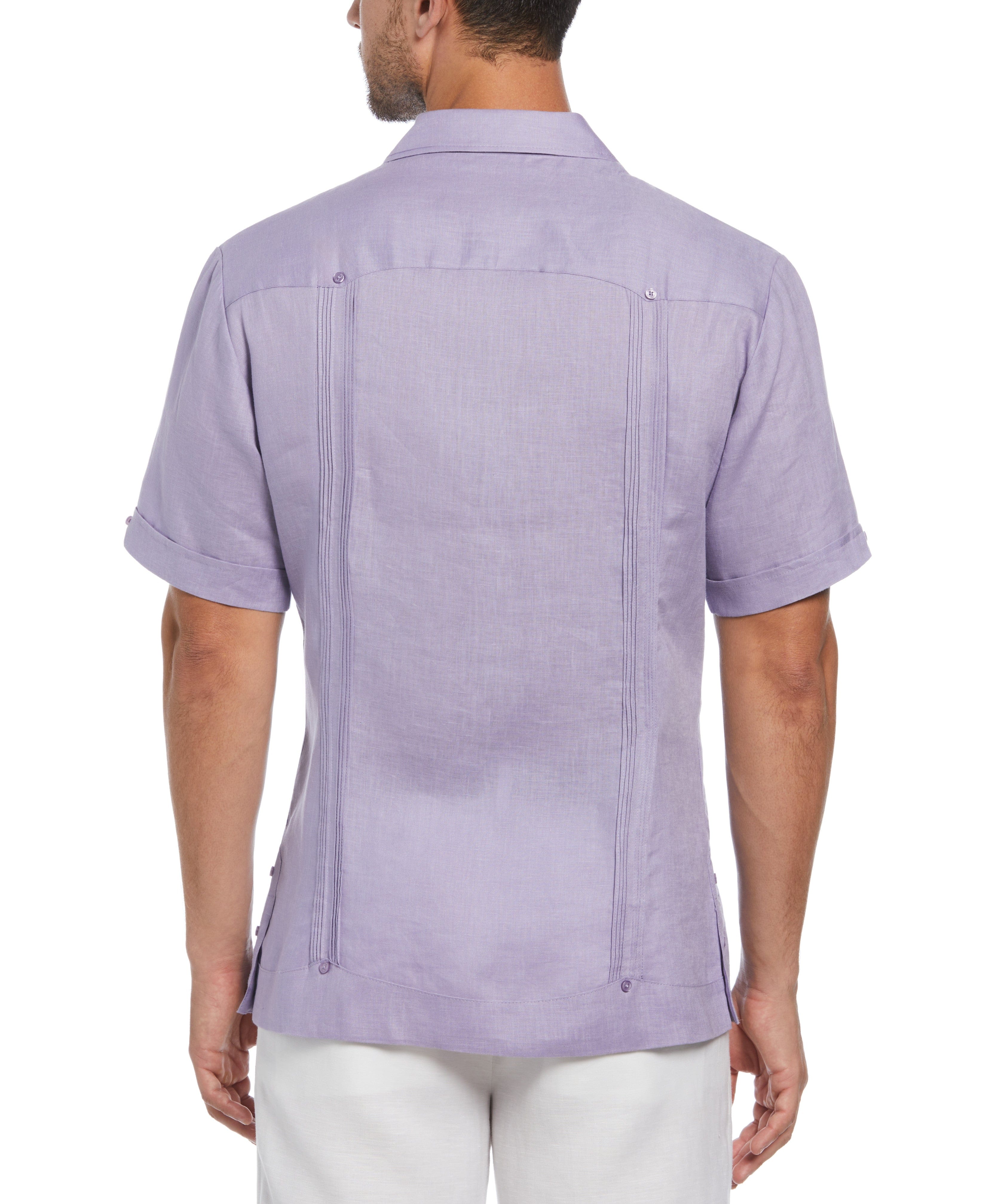 Big & Tall 100% Linen Classic Guayabera Shirt - Short Sleeve - Image 56
