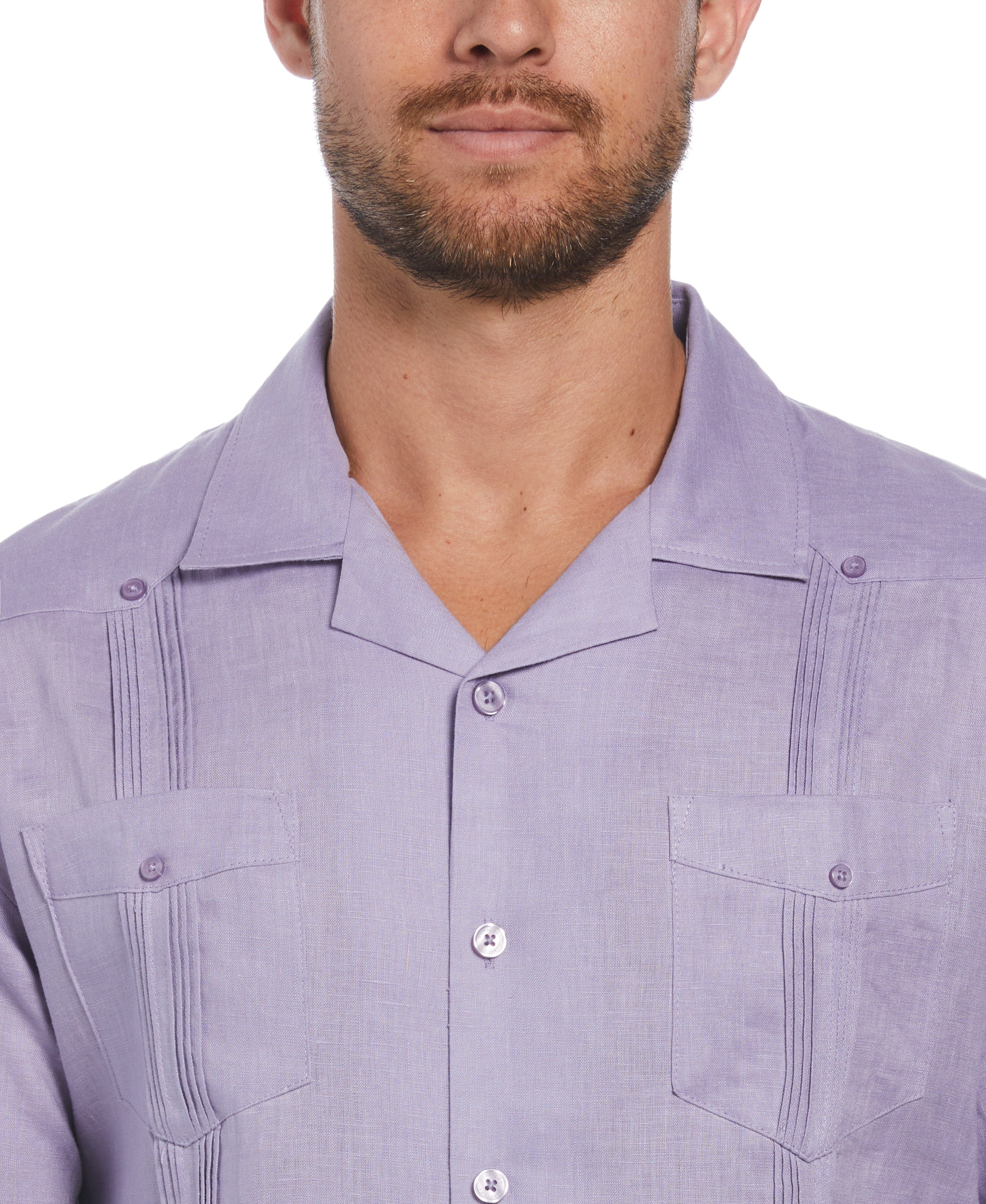 Big & Tall 100% Linen Classic Guayabera Shirt - Short Sleeve - Image 59